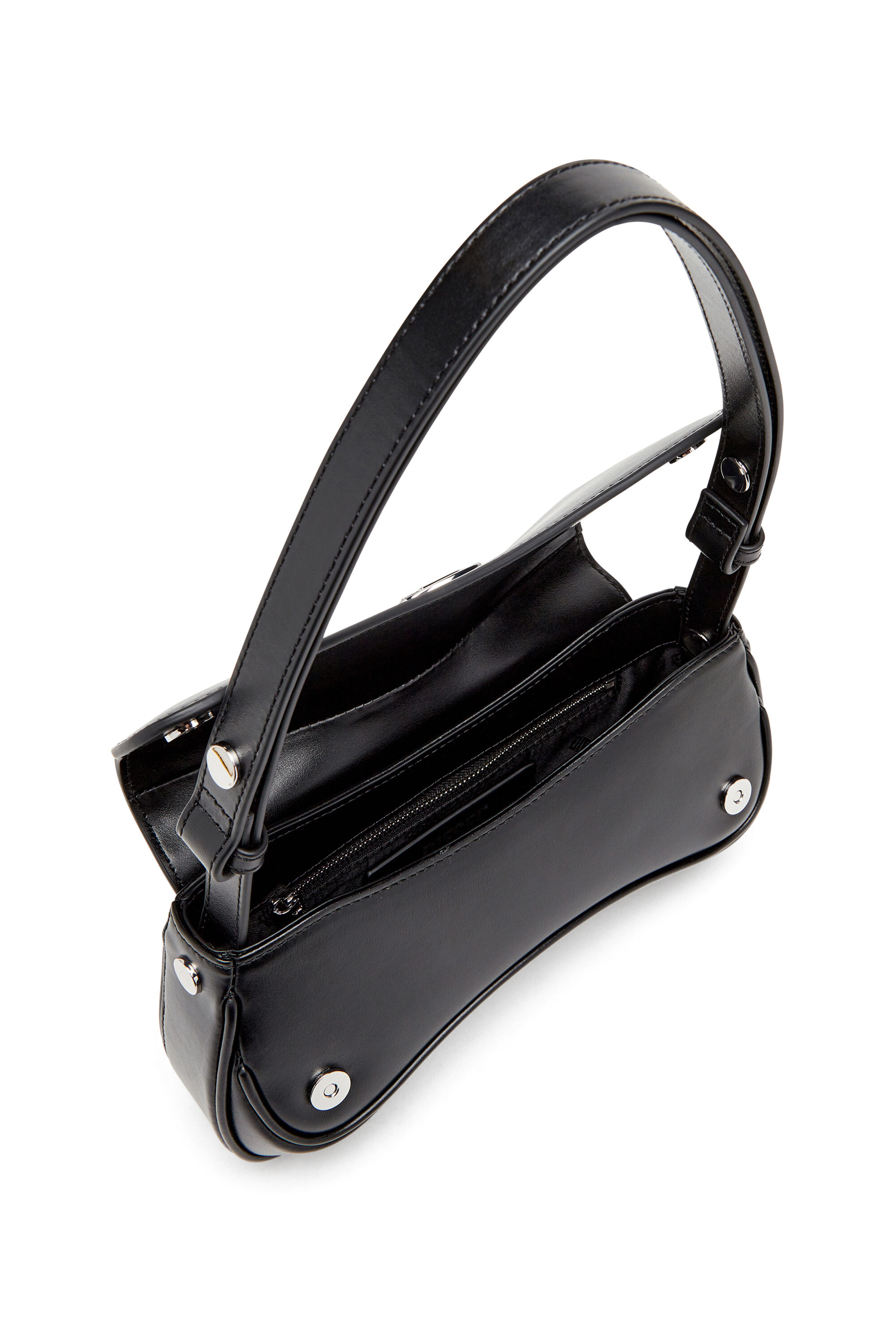 diesel ハンドバック　Play Clutch Women's Play-Semi gloss leather shoulder bag | Black | Diesel
