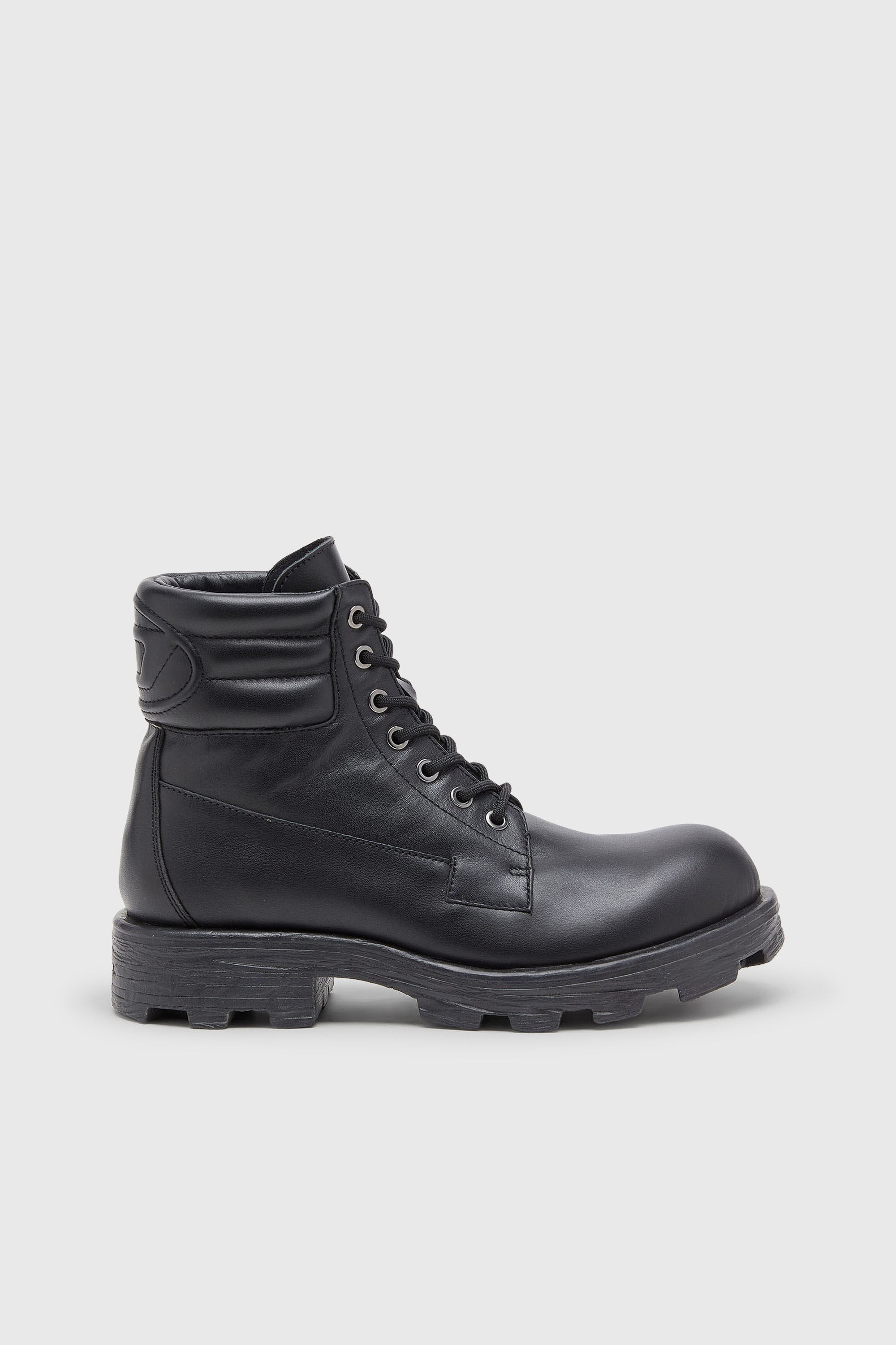 Diesel ワークブーツ ブラック Men's D-Hammer - Combat boots in leather | Black | Diesel US