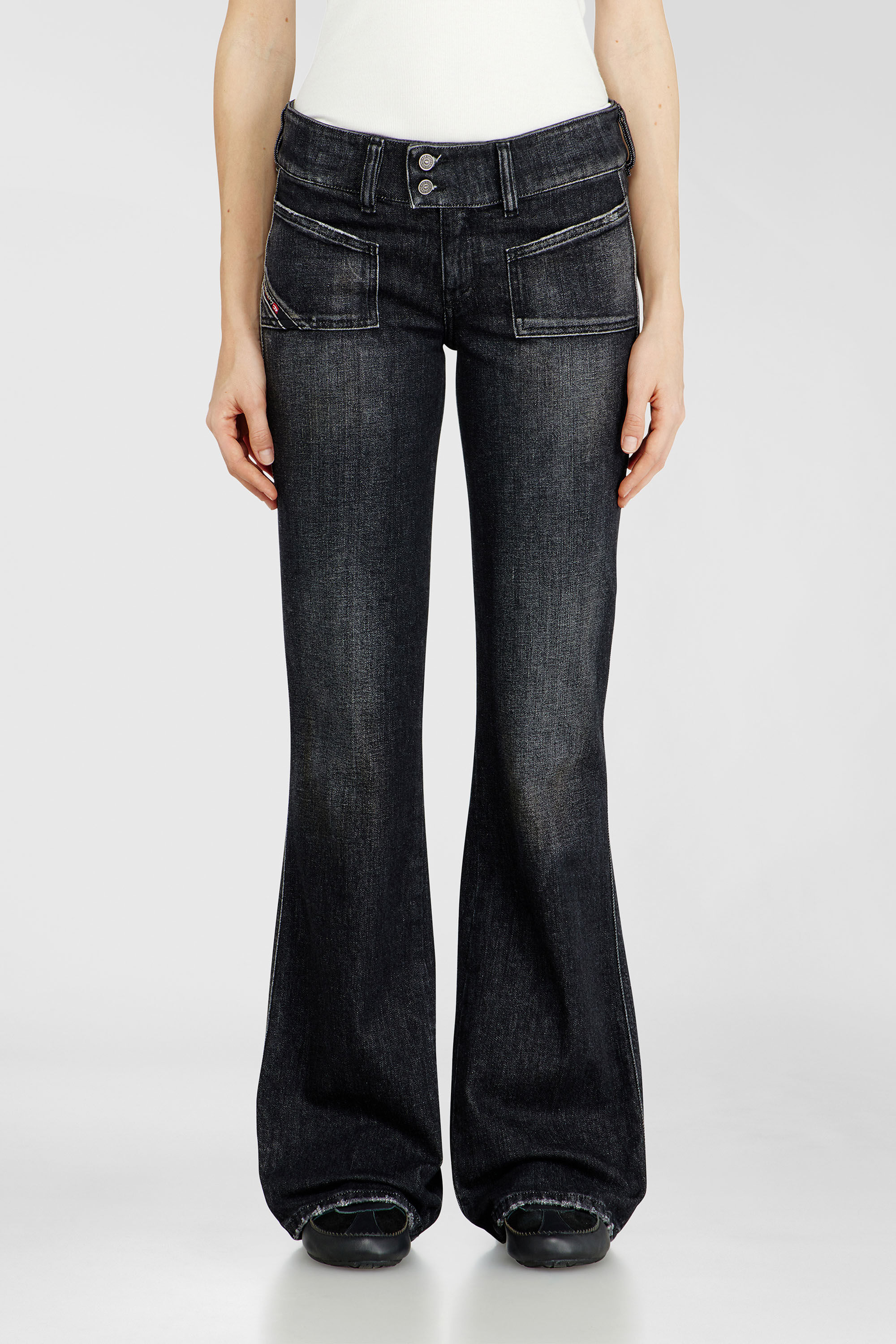 Women's Bootcut Jeans | Low Waist D-Hush | Black/Dark grey | Diesel US