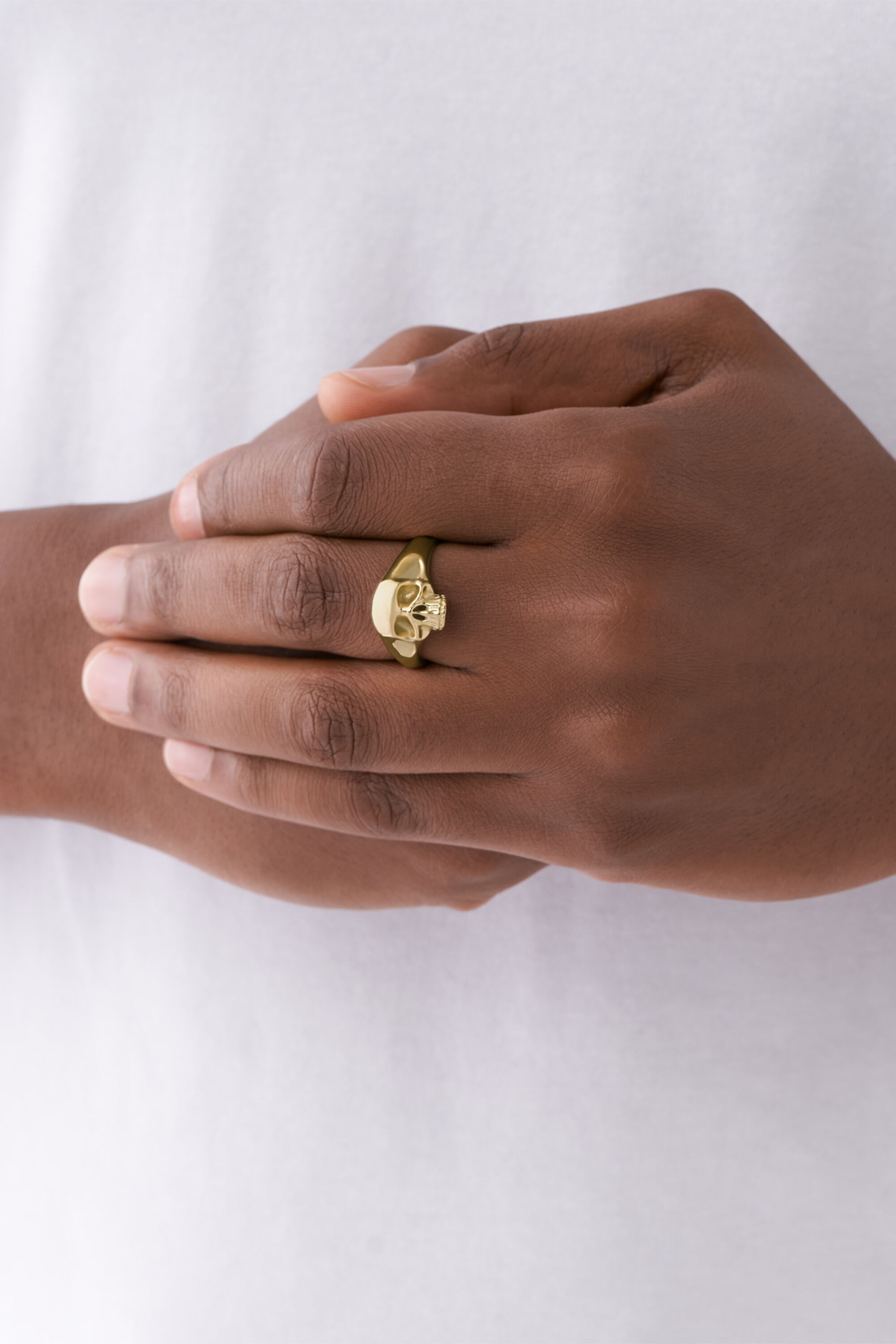 Diesel - DX1380, Bague tête de mort en acier inoxydable couleur or Homme in Doré - 3