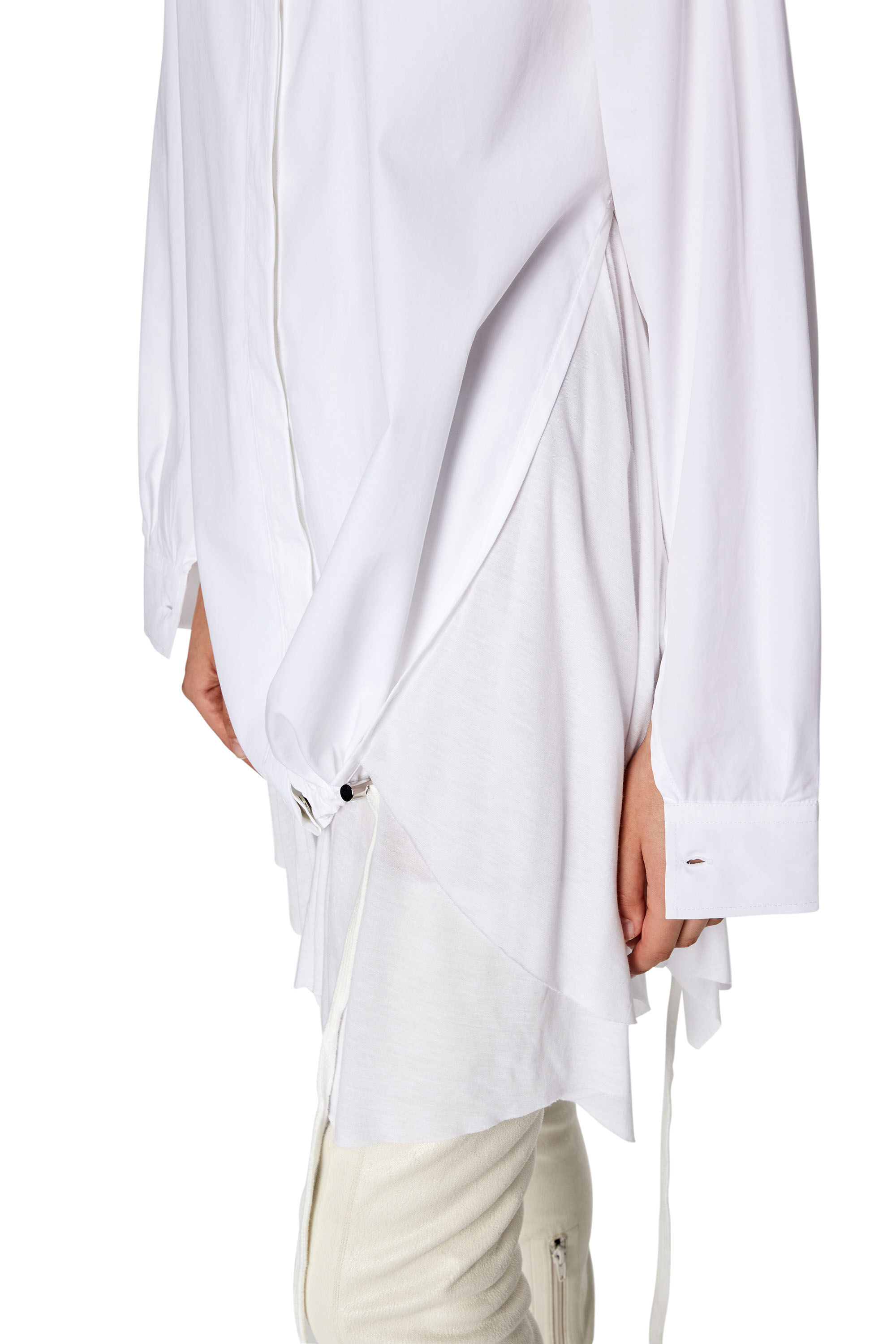 Diesel - C-ENTEL, Female's Shirt dress with flouncy trim in White - 3