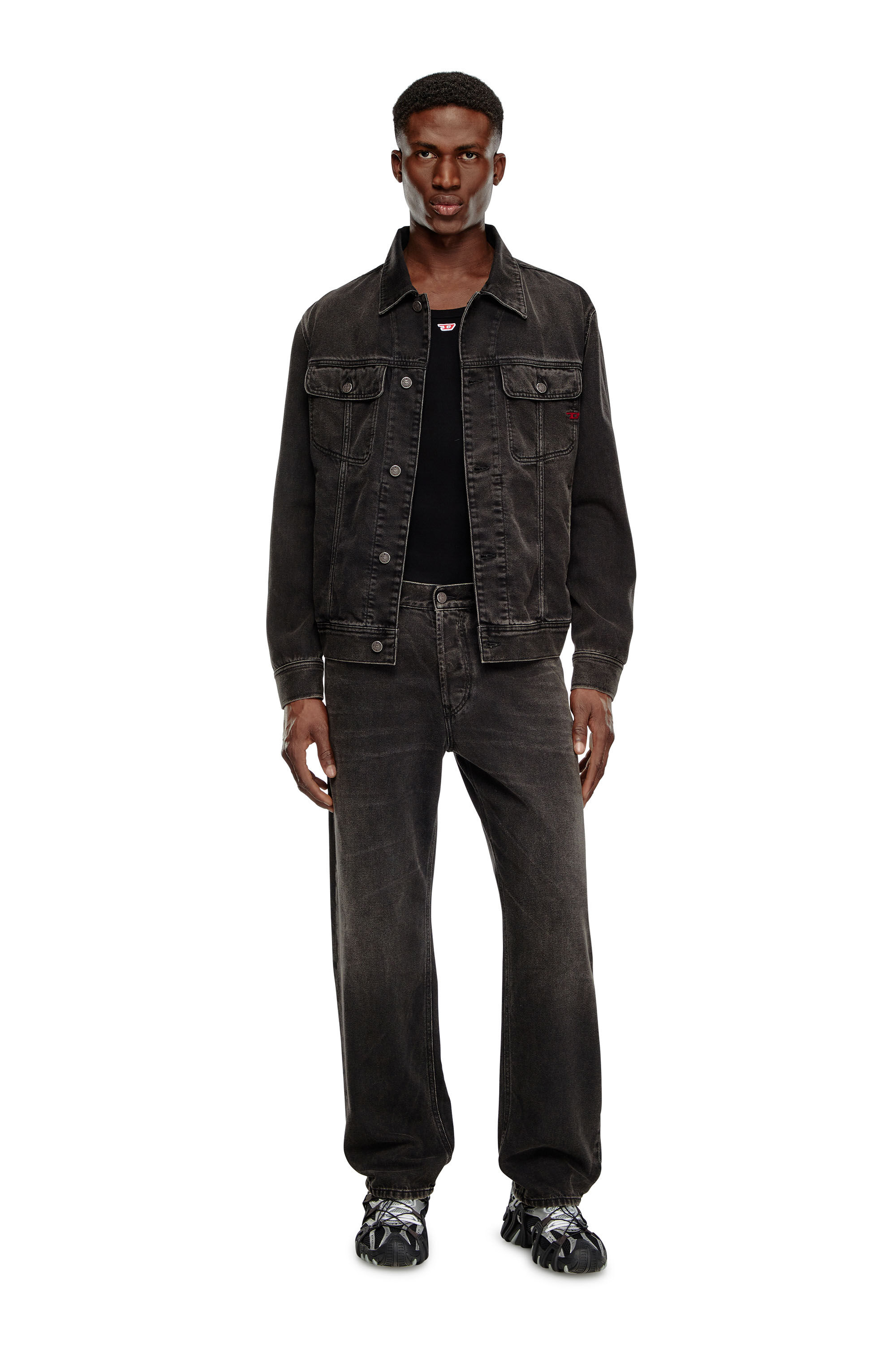 Diesel - D-BARCY, Male's Regular-fit trucker jacket in Black - 1