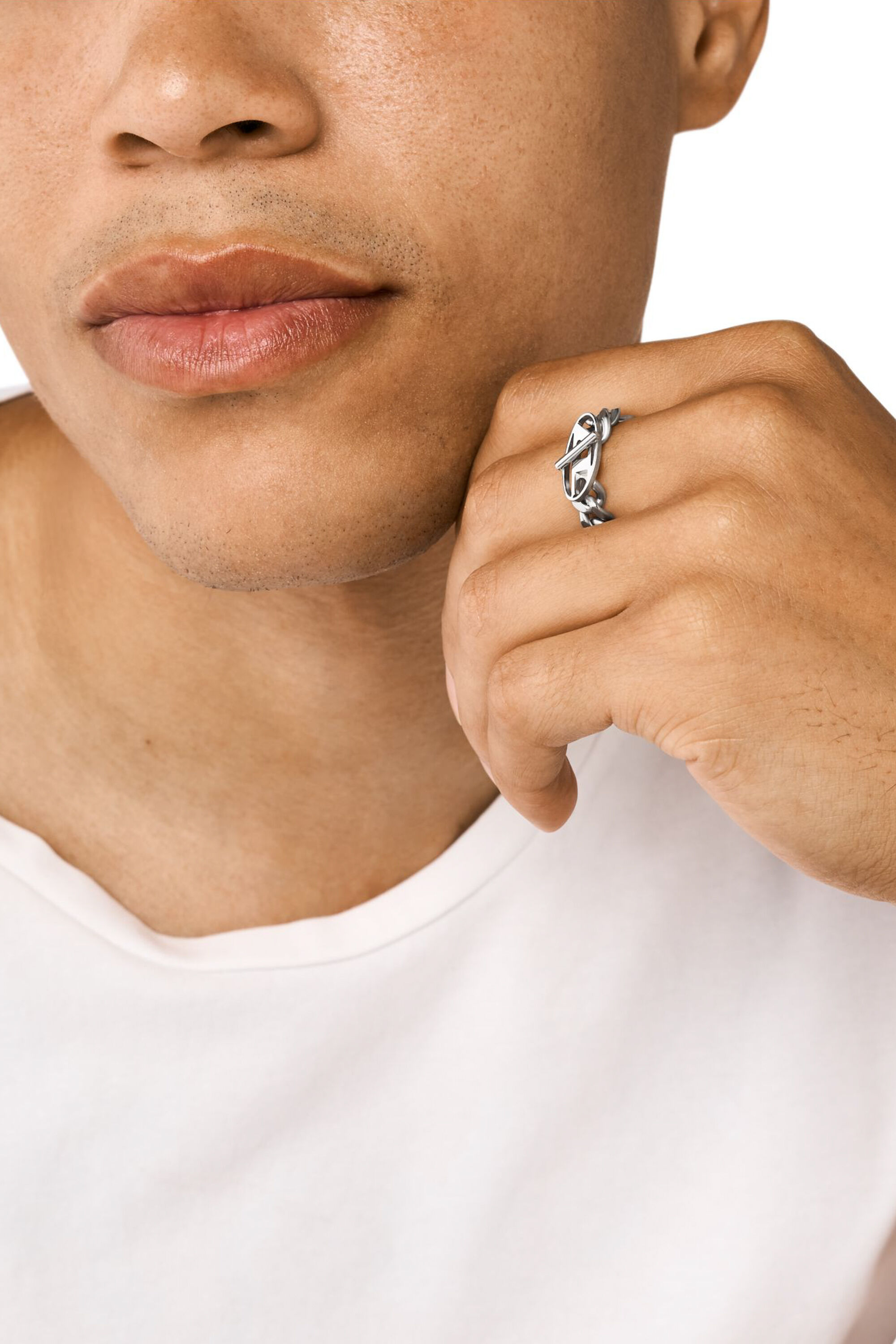 早い者勝ち!!! DIESEL/ディーゼル ◆ チェーンリング｜Dx1533040 Women's Stainless Steel Soft Chain Ring | Silver | Diesel