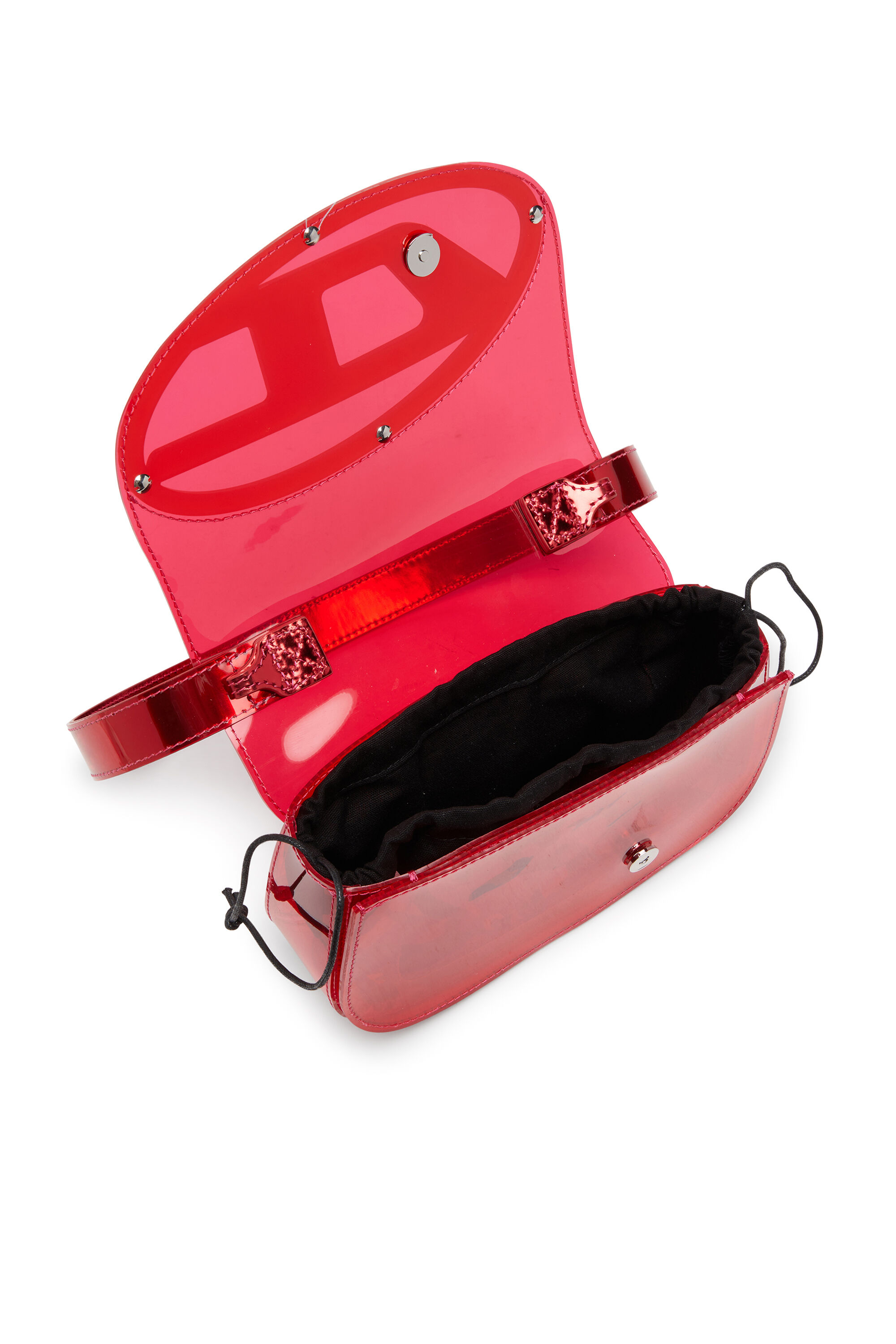 Diesel - 1DR, Woman's 1DR-Iconic shoulder bag in transparent TPU in Red - 4