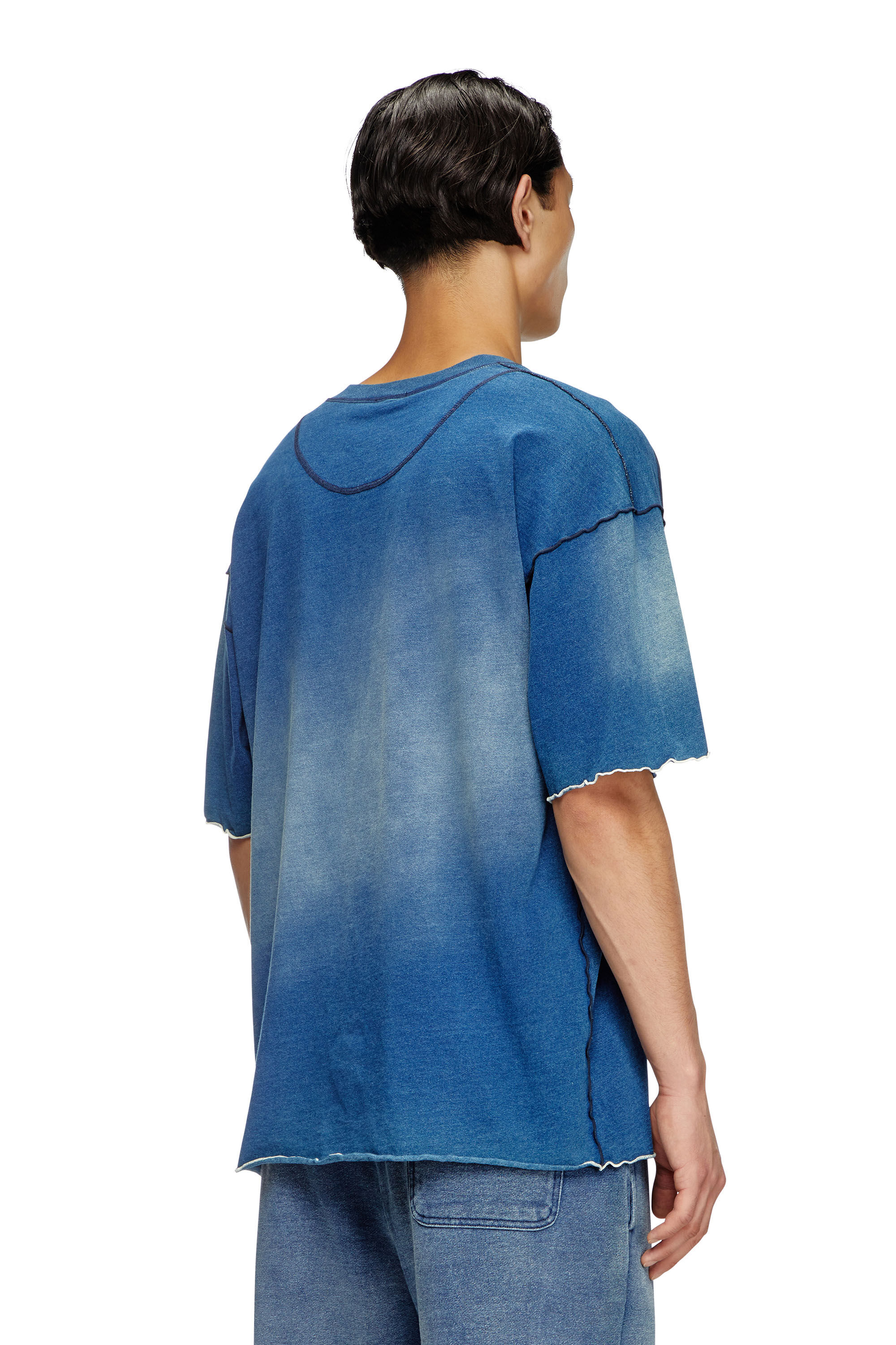 Men's Faded T-shirt with micro logo | Blue | Diesel Men's Faded T-shirt with micro logo | Blue | Diesel
