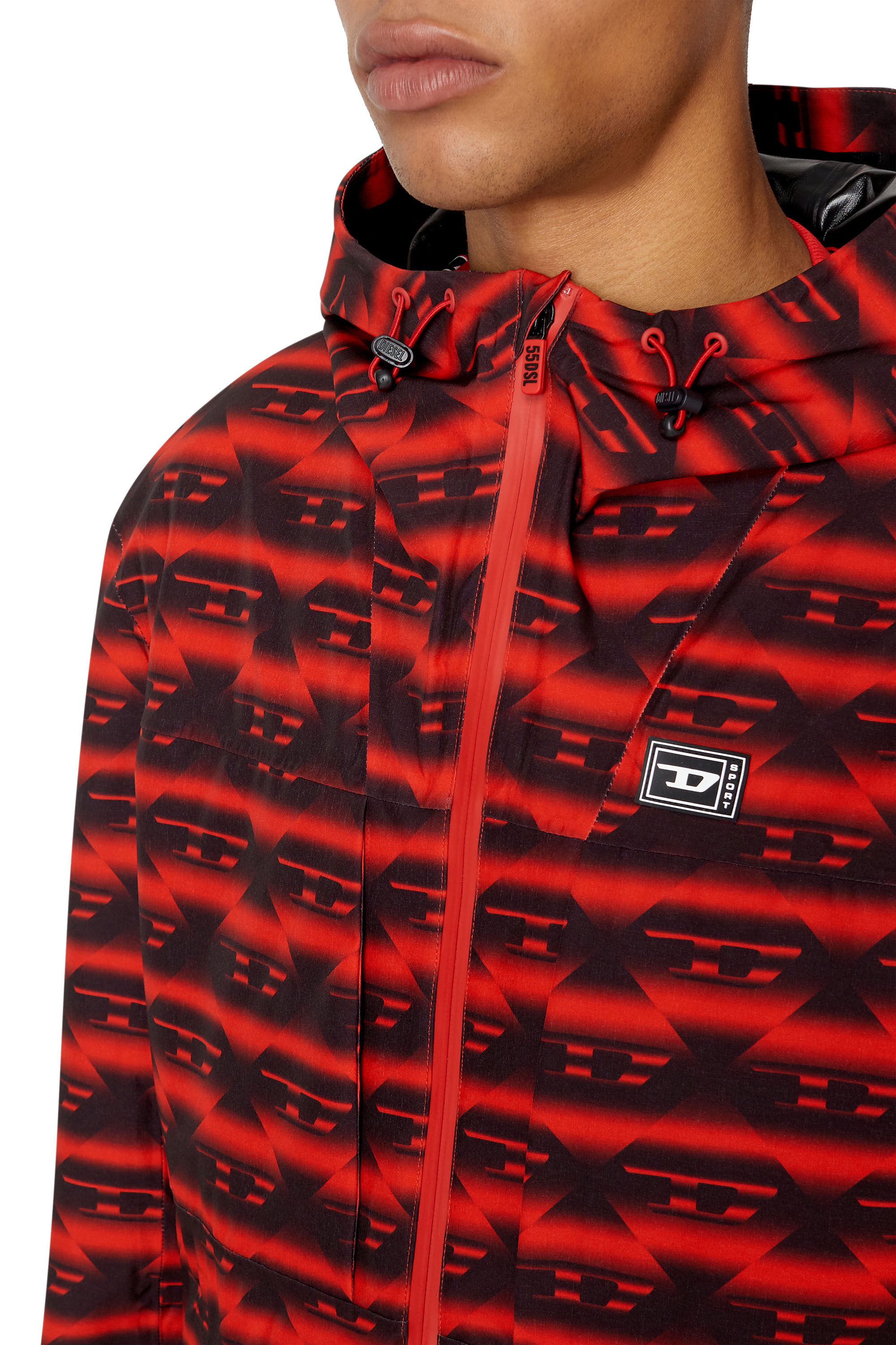 Diesel - AMWT-VOZLEY-WT25, Coupe-vent monogrammé Homme in Rouge - 4