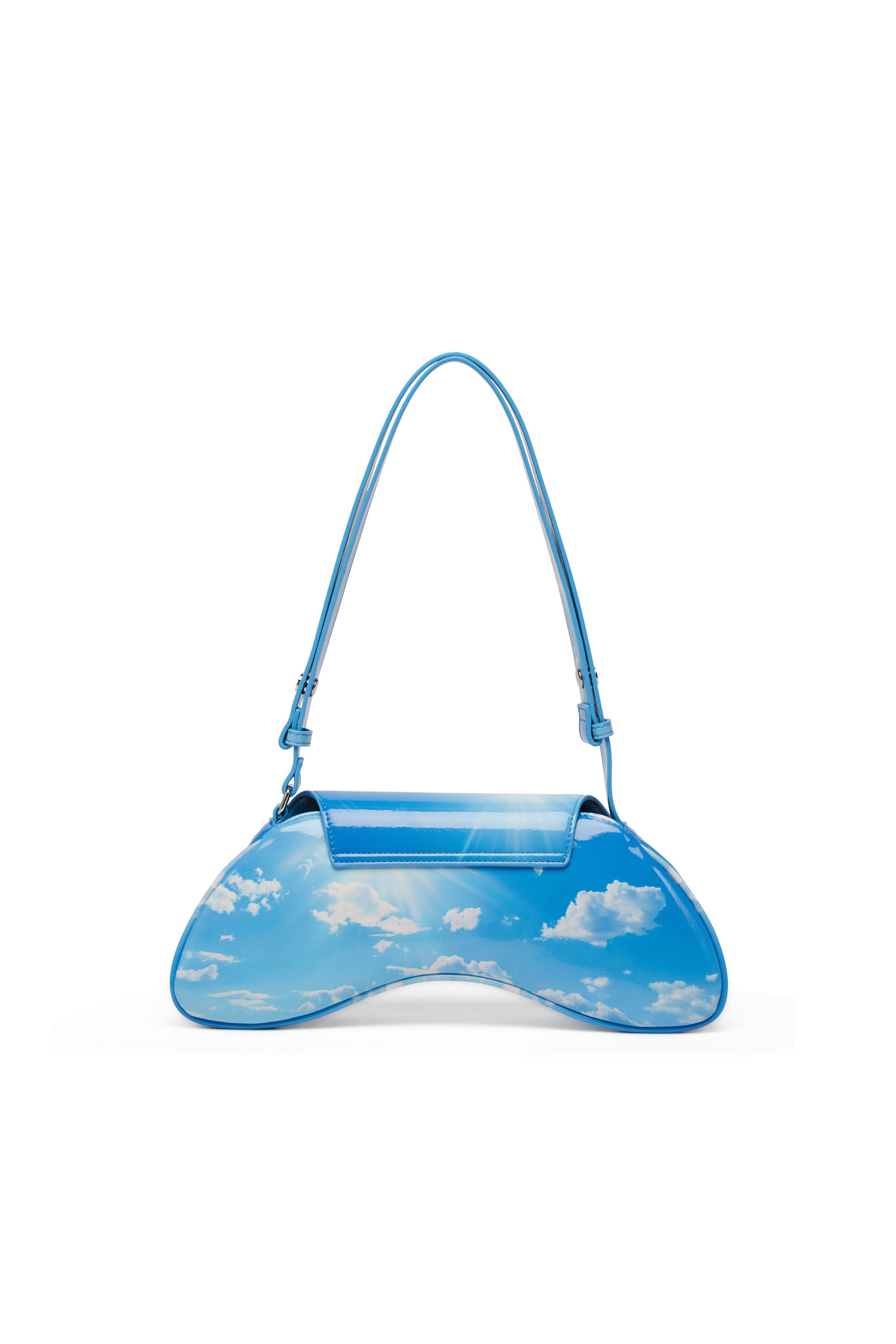 Women's Play-Shoulder bag in printed glossy PU | Blue | Diesel