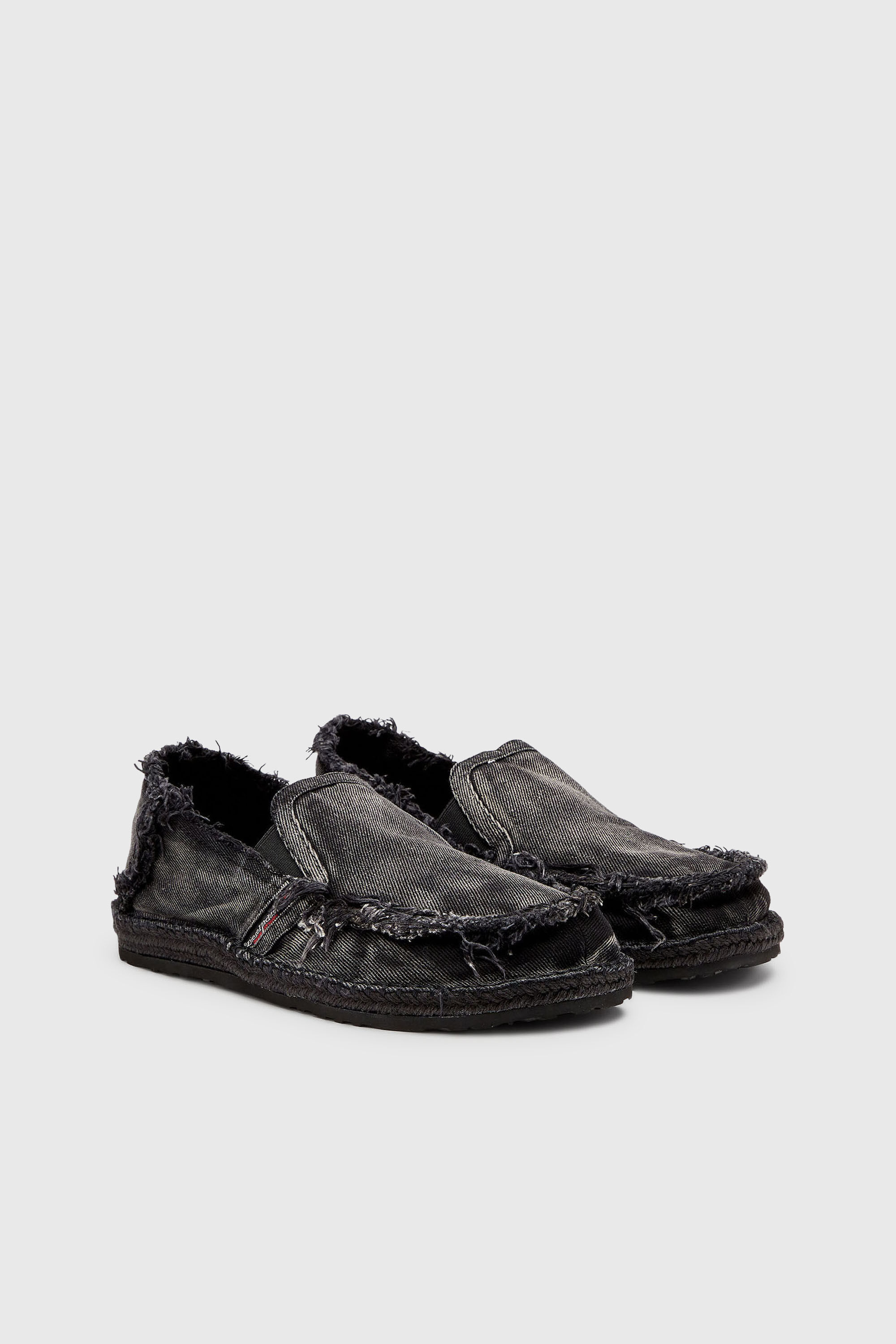Diesel - D-LUKAS ESP, D-Lukas - Espadrilles en denim effiloch&eacute; Homme in Noir - 2
