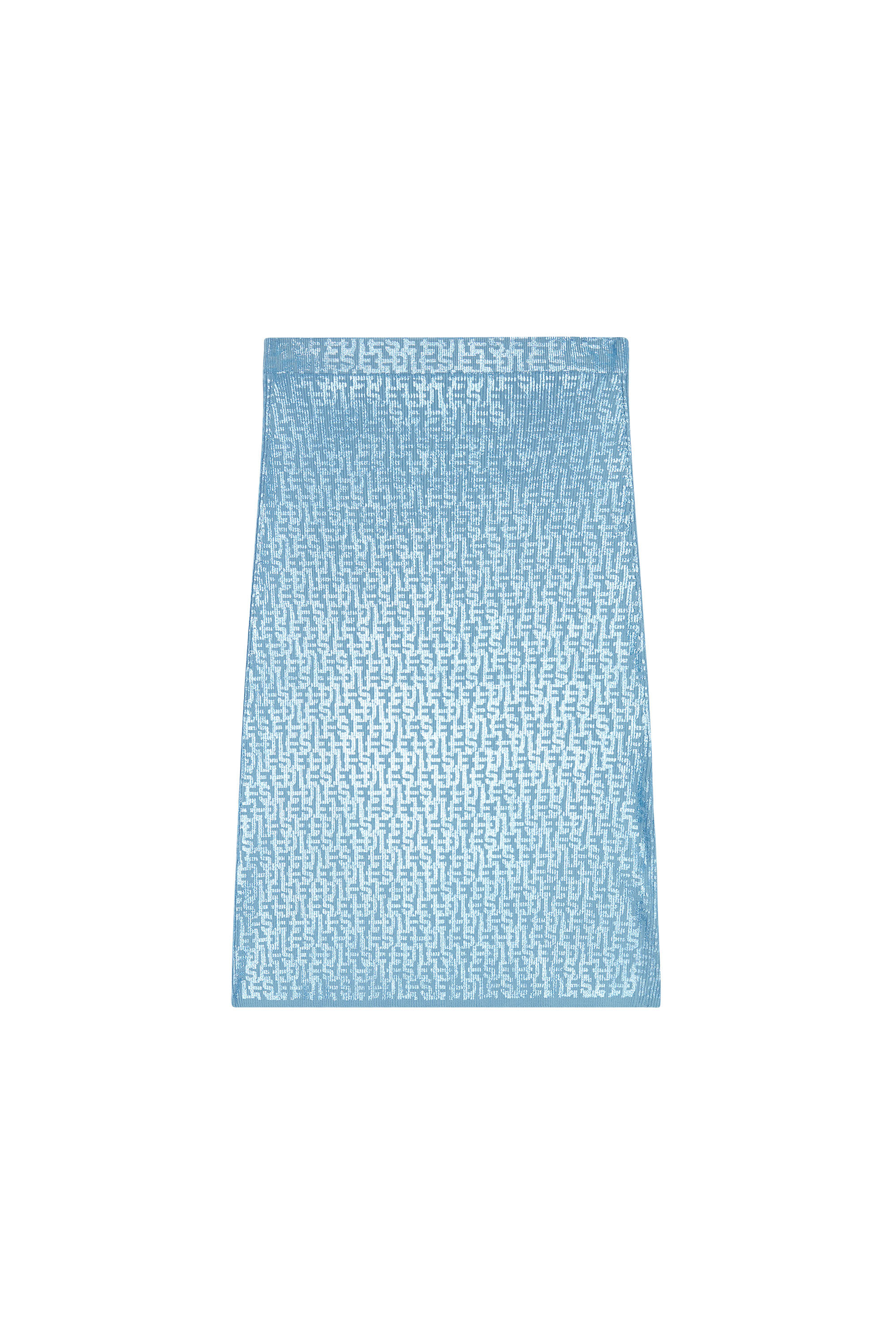 Diesel - FF-M-IKARIA, Female's Midi skirt with metallic monogram print in Light Blue - 2