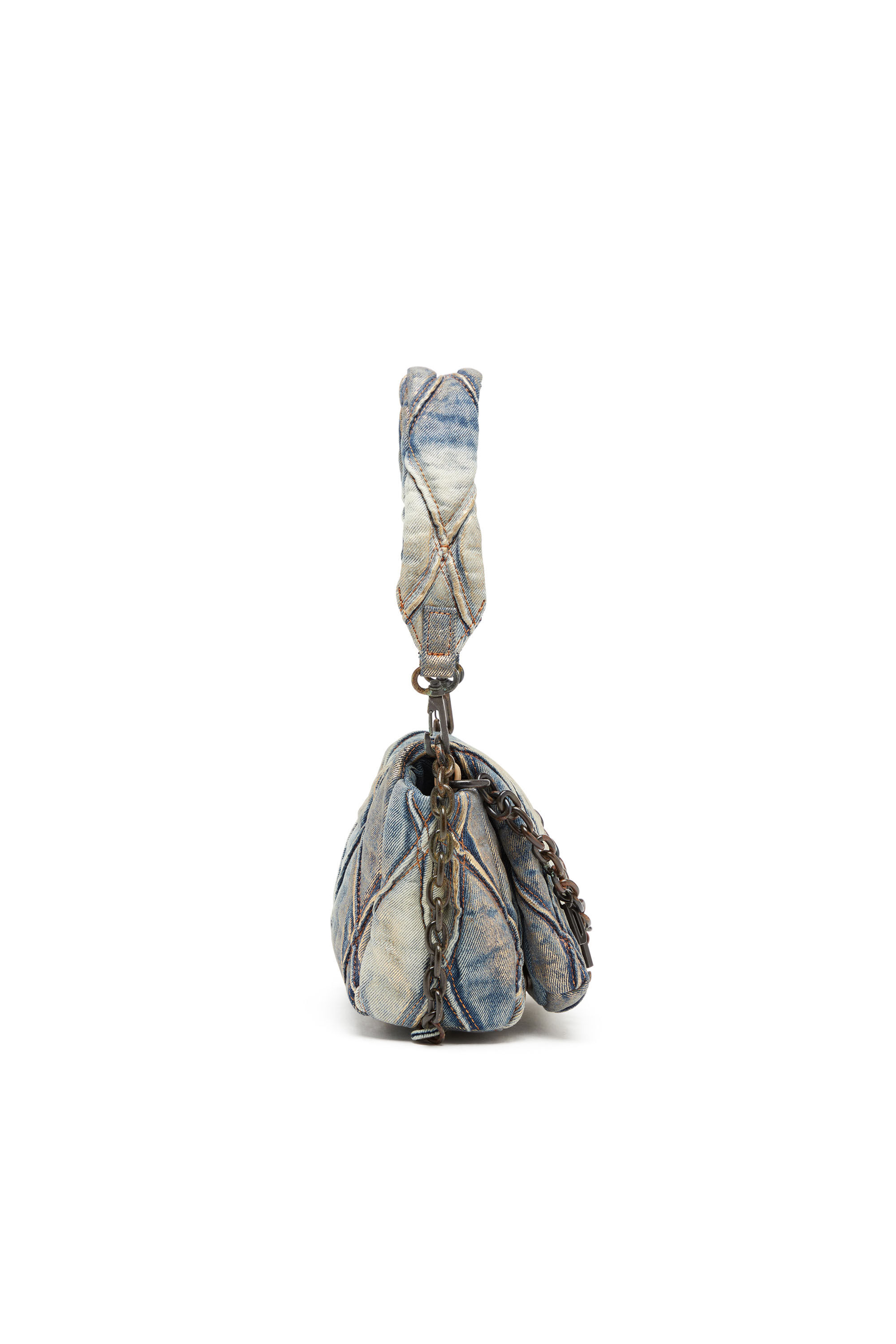 バッグ diesel Charm-D Shoulder Women's Charm-D Shoulder S bag in metallic quilted Denim | Diesel