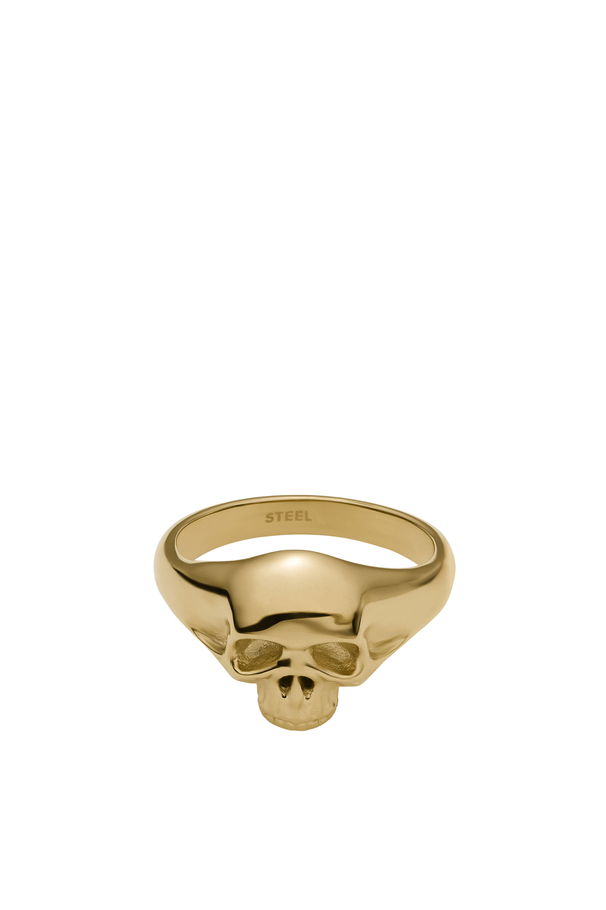Diesel - DX1380, Bague tête de mort en acier inoxydable couleur or Homme in Doré - 2
