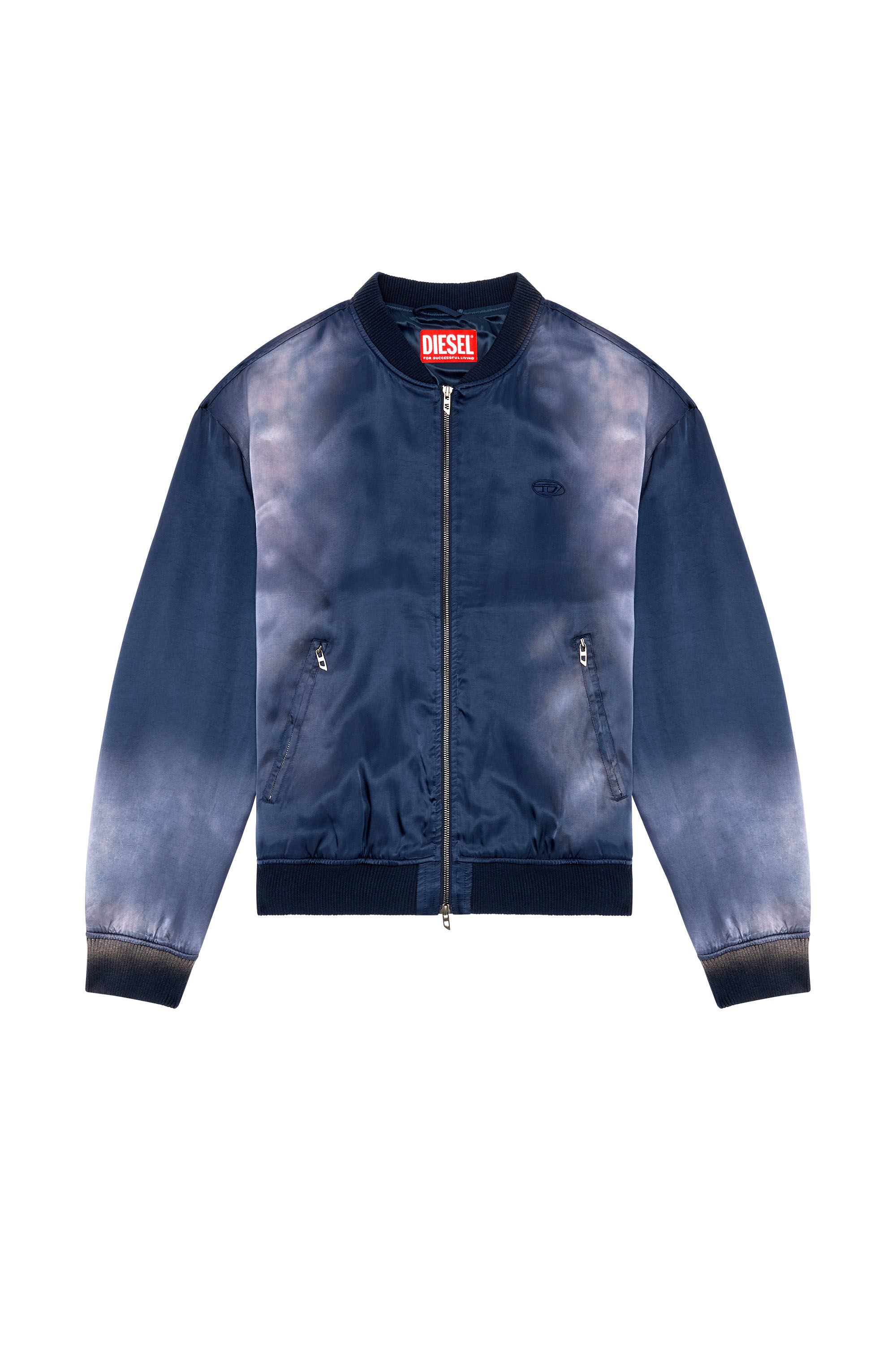 Diesel - J-MARTEX, Male's Satin bomber jacket with faded effect in Blue - 2