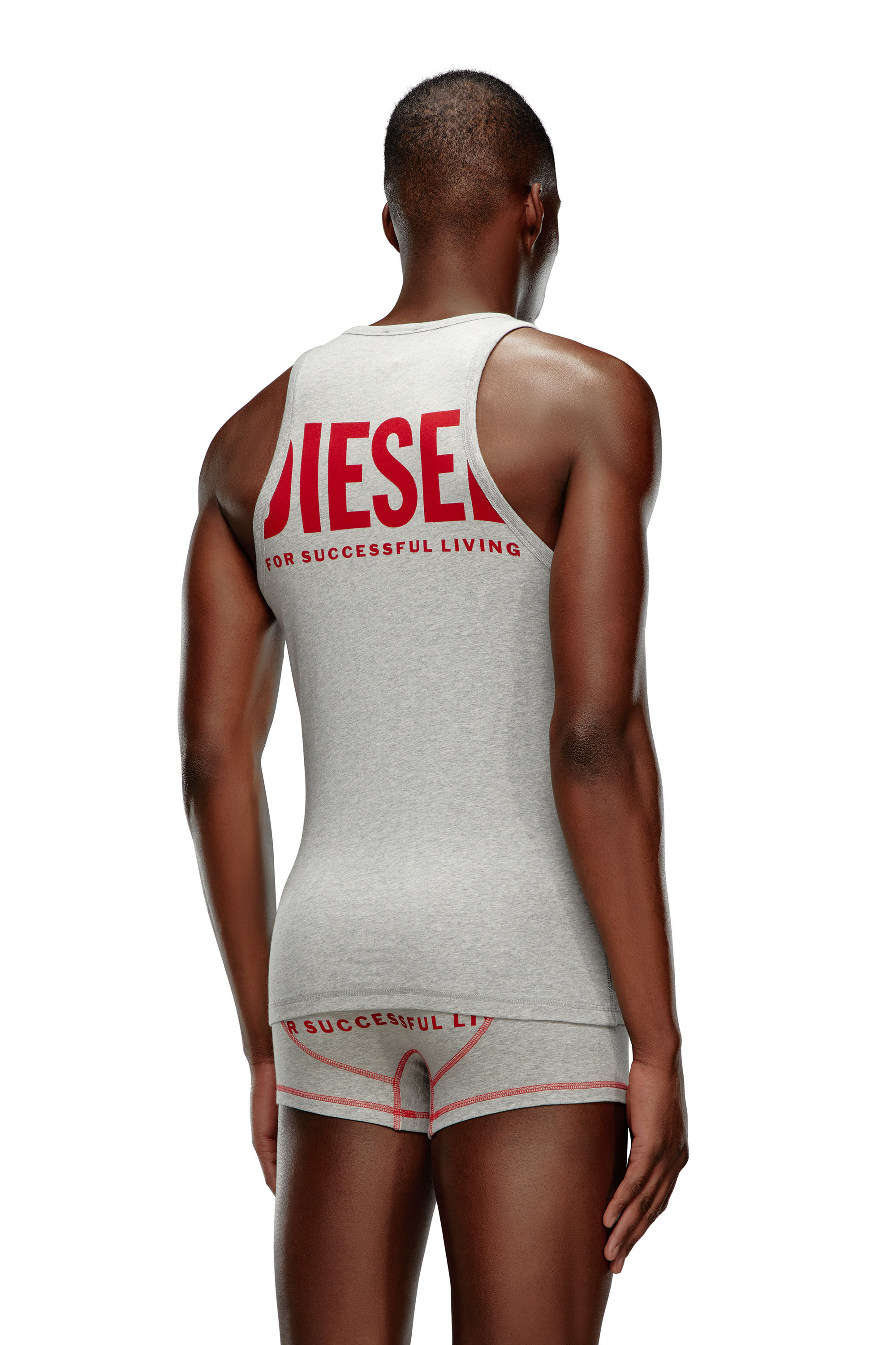Diesel - UMTK-JOHNNY, Débardeur avec logo imprimé Homme in Gris - 3
