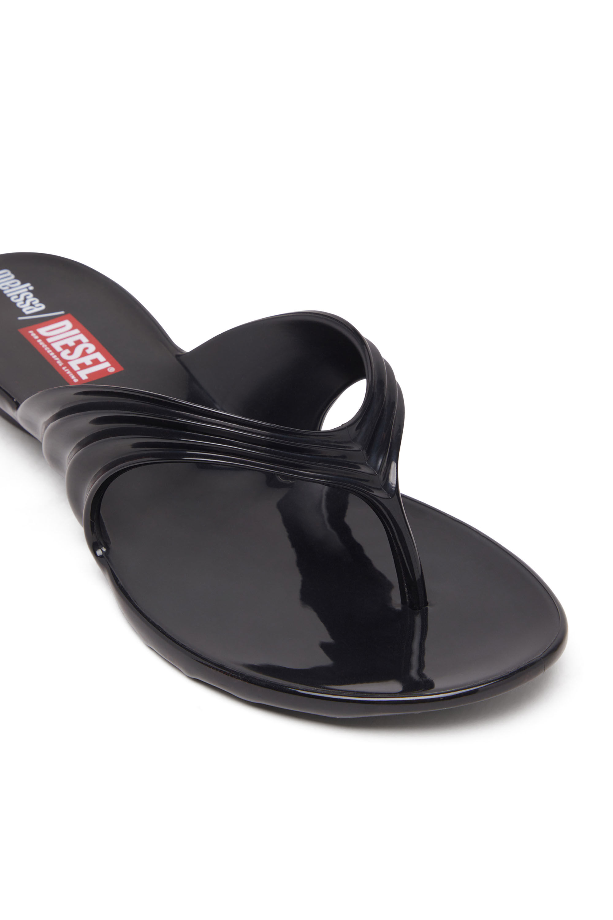 Diesel - MELISSA QUANTUM THONG, Female's Sculptural flip-flops in Melflex&reg; in Black - 6