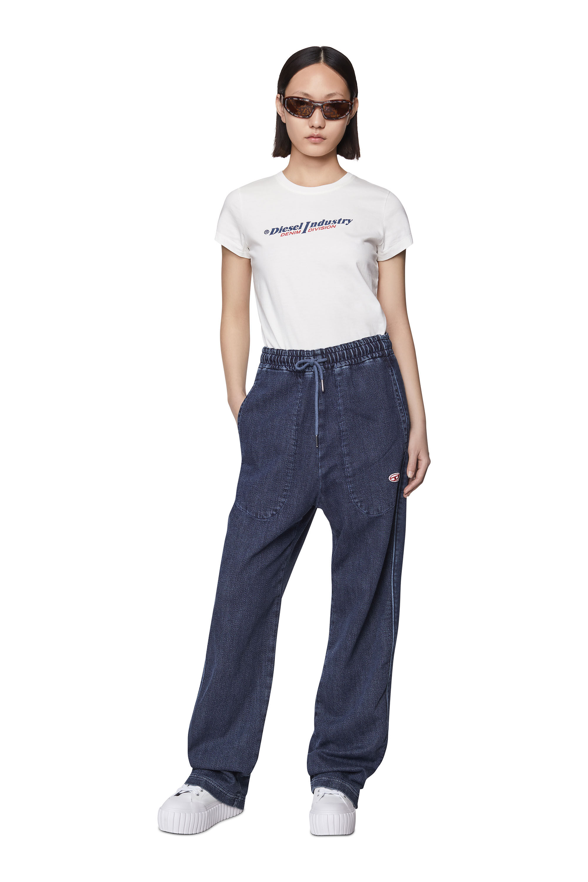 Diesel - S-HANAMI MID W, Female's High-top flatform sneaker in leather in White - 7