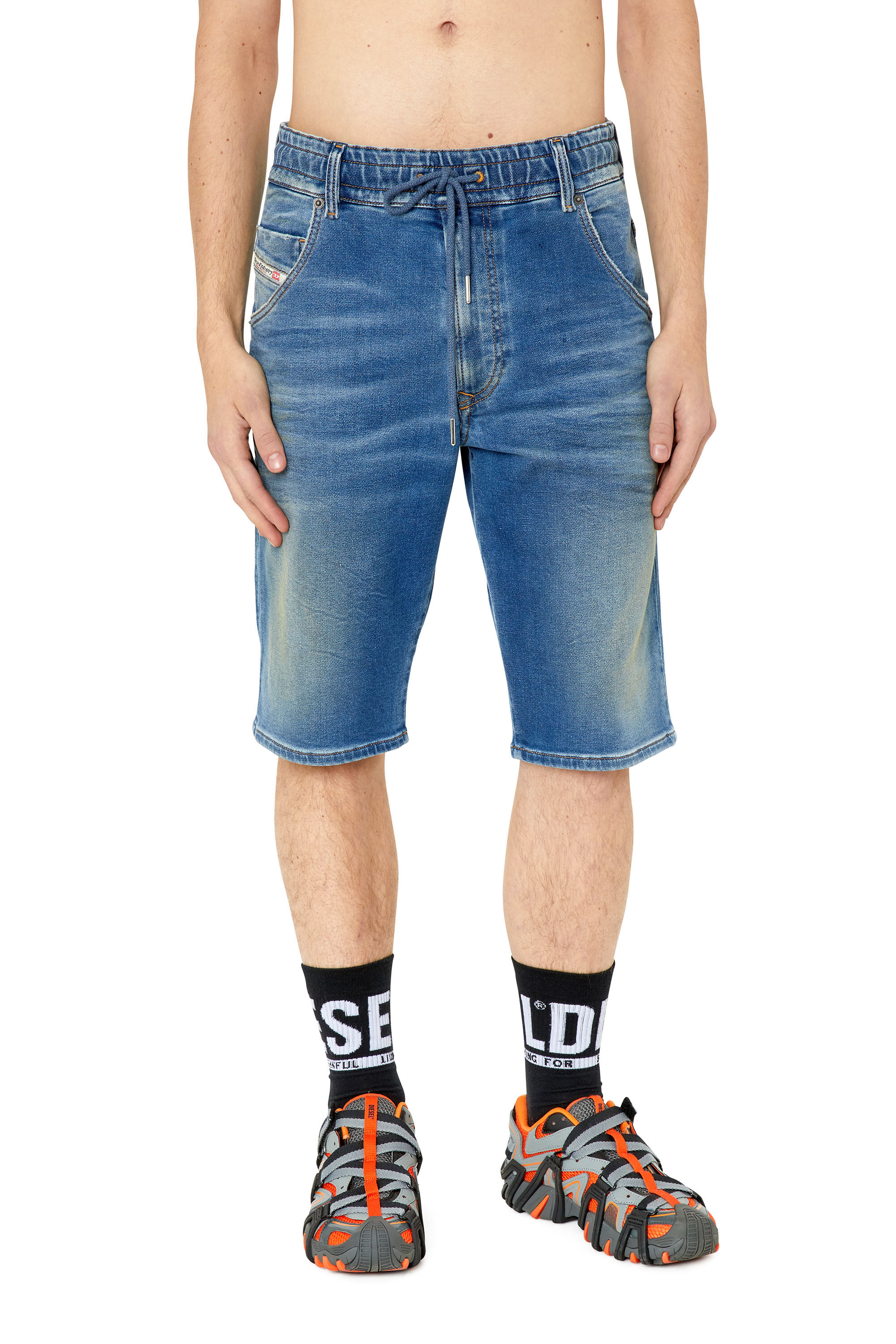 Diesel - D-KROOSHORT-Z-T, Male's Shorts in JoggJeans in Medium Blue - 3