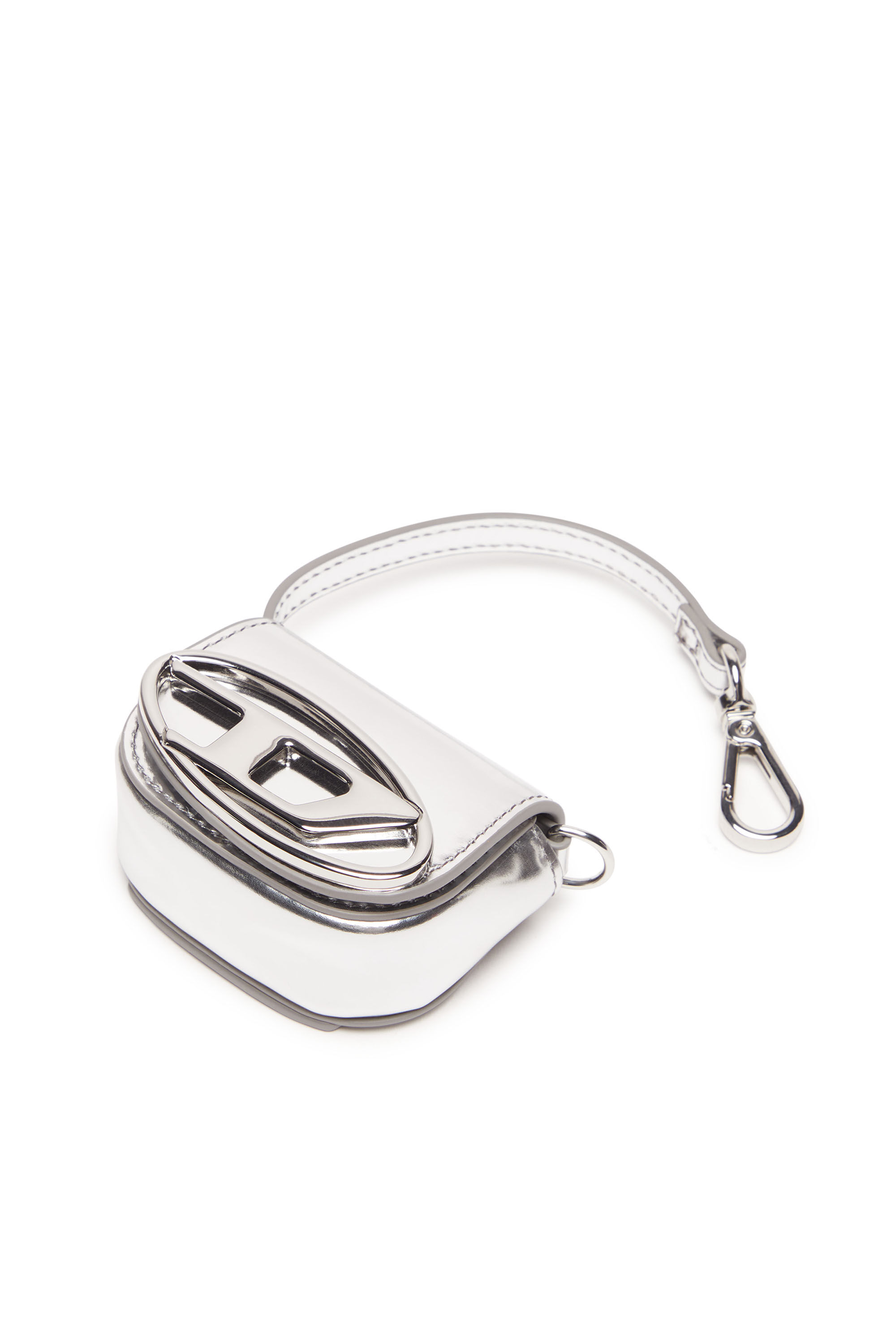 Women's Bag charm in metallic leather | Silver | Diesel