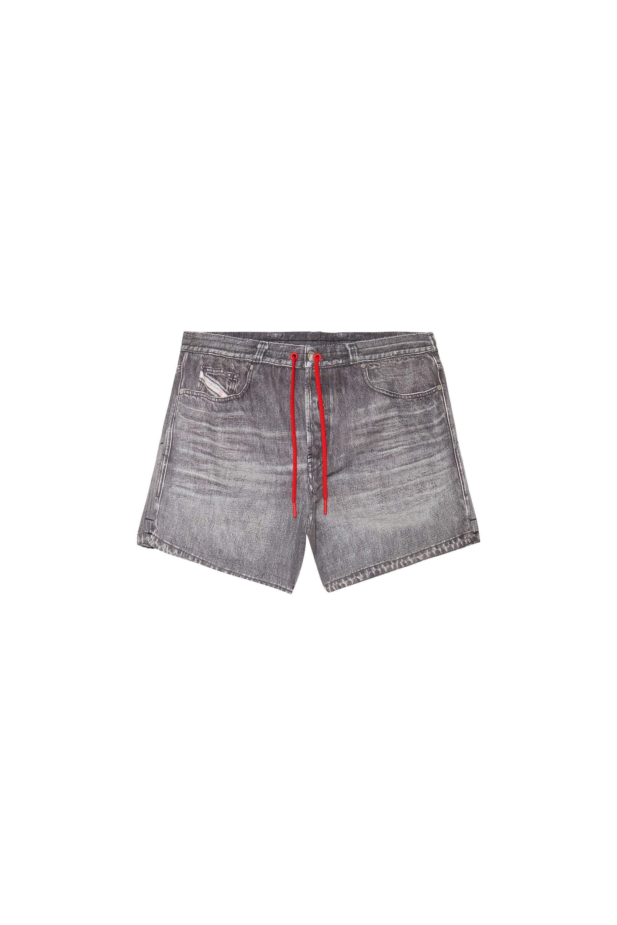Diesel - BMBX-NICO, Short de bain mi-long avec imprimé denim Homme in Noir - 4