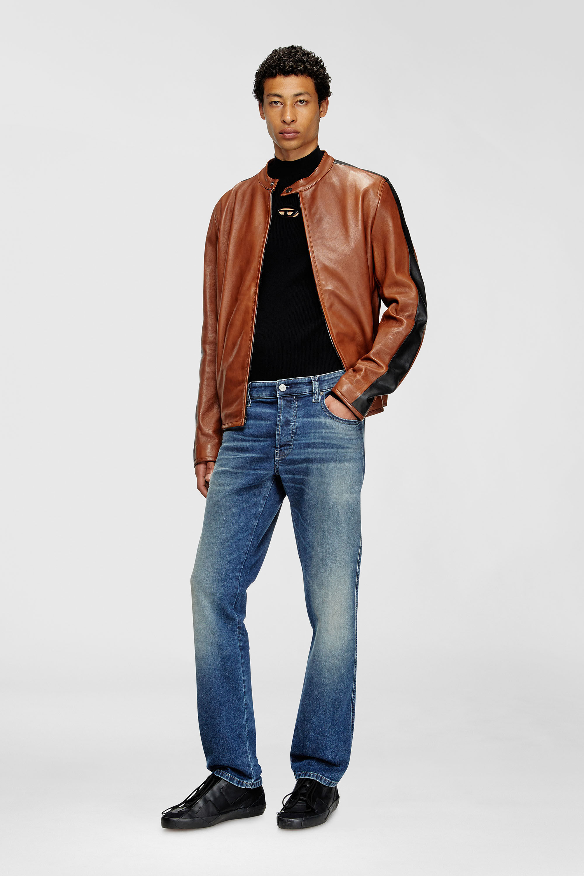 Men's S-Slante-D-Sneakers in suede and leather with D logo | Black
