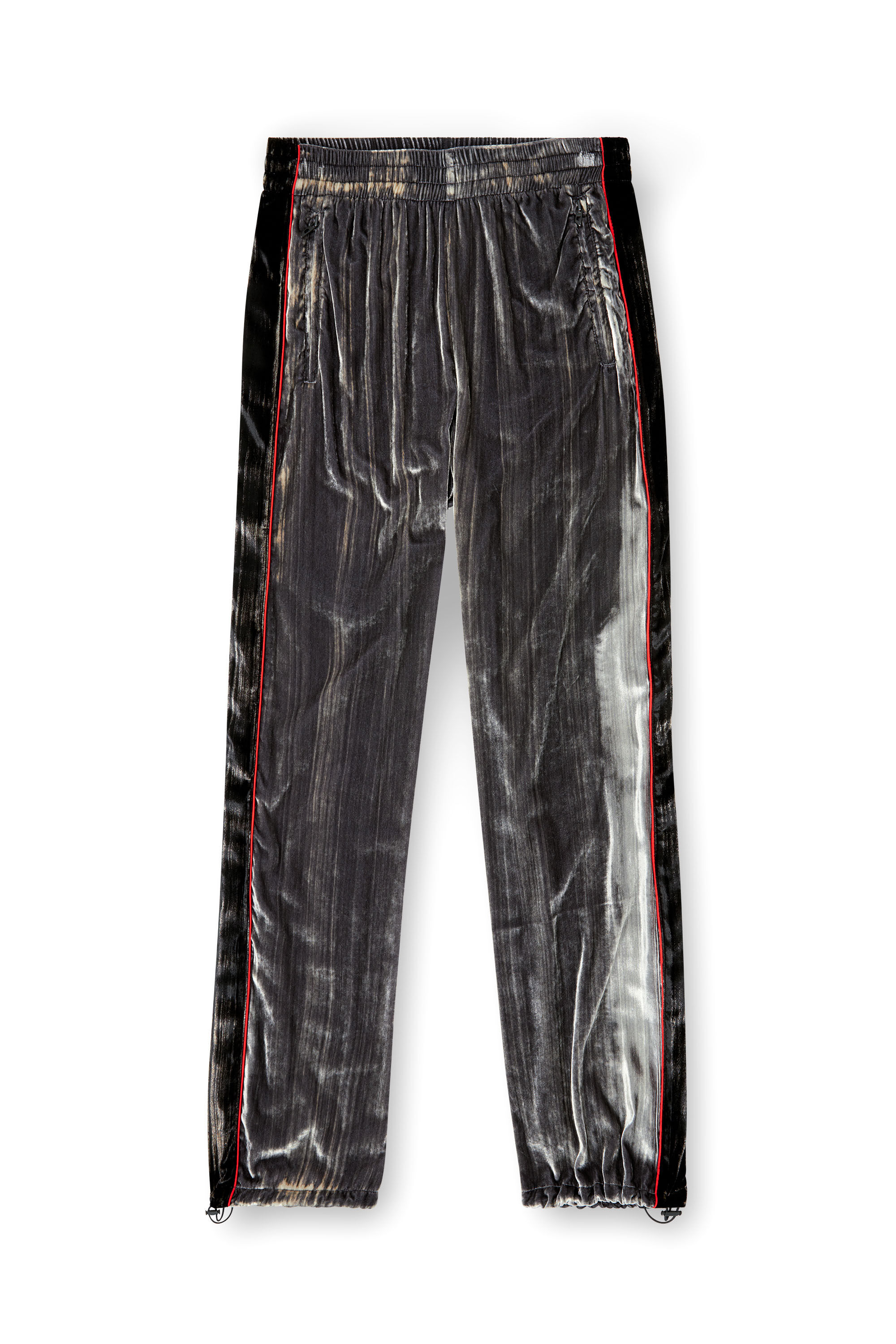 Diesel - P-HAY-FEM, Woman's Track pants in treated velvet in Dark grey - 2