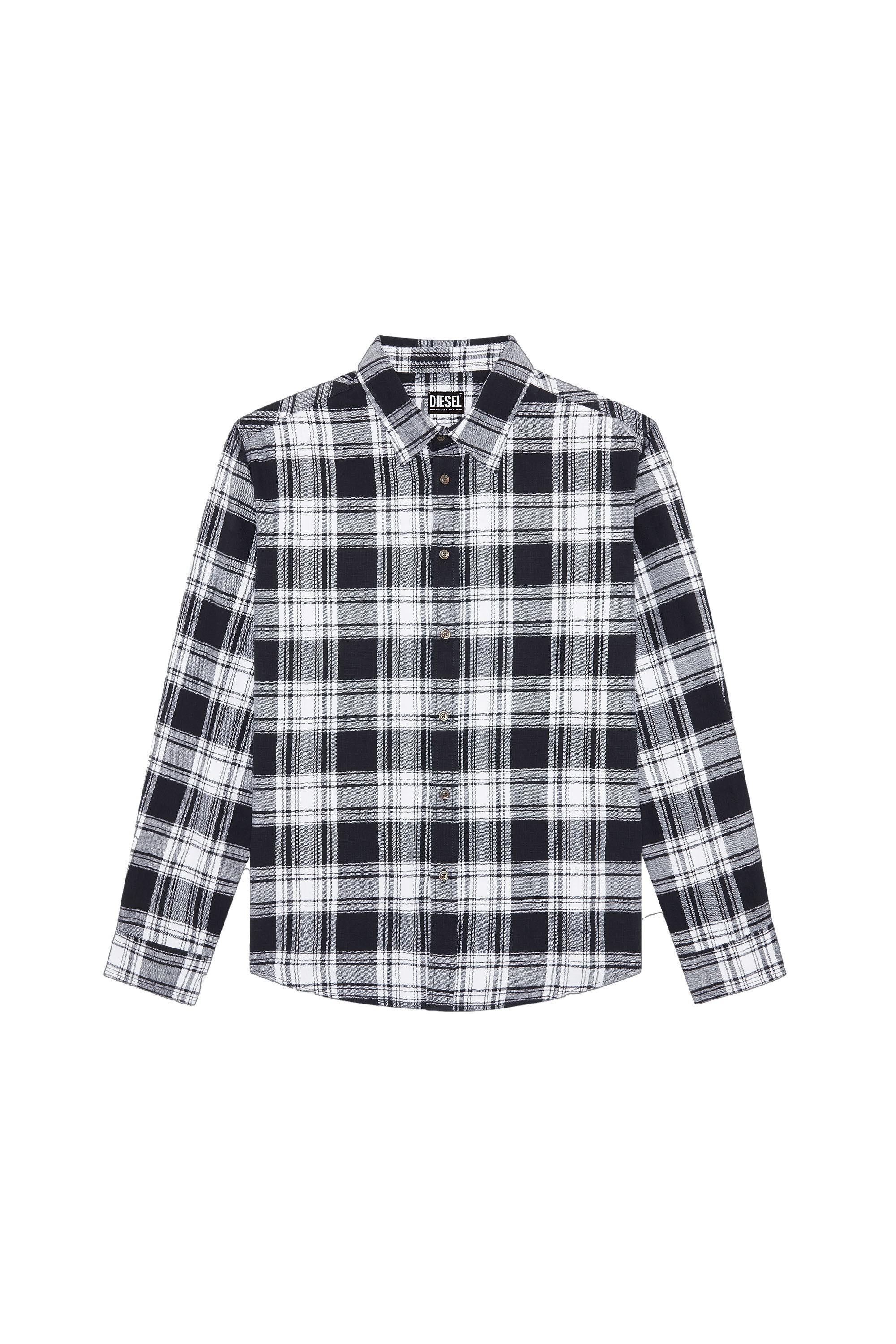 Diesel - S-UMBE-CHECK-N, Male's Check flannel shirt in Black/White - 2