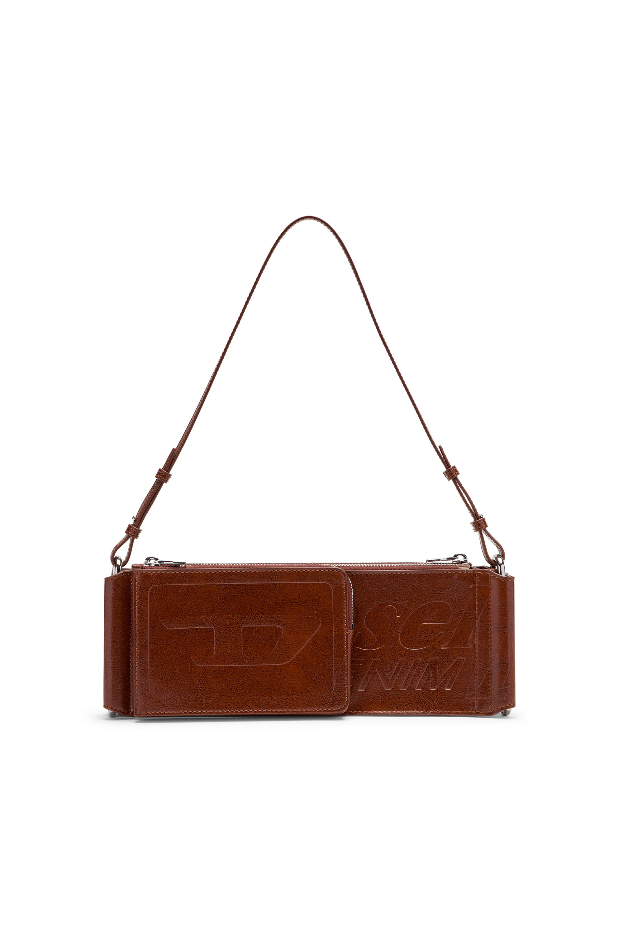 DIESEL レザー ボディバッグ フェード ブラウン y2k archive DIESEL archive metal logo ショルダーバッグ Y2K｜Yahoo!フリマ（旧