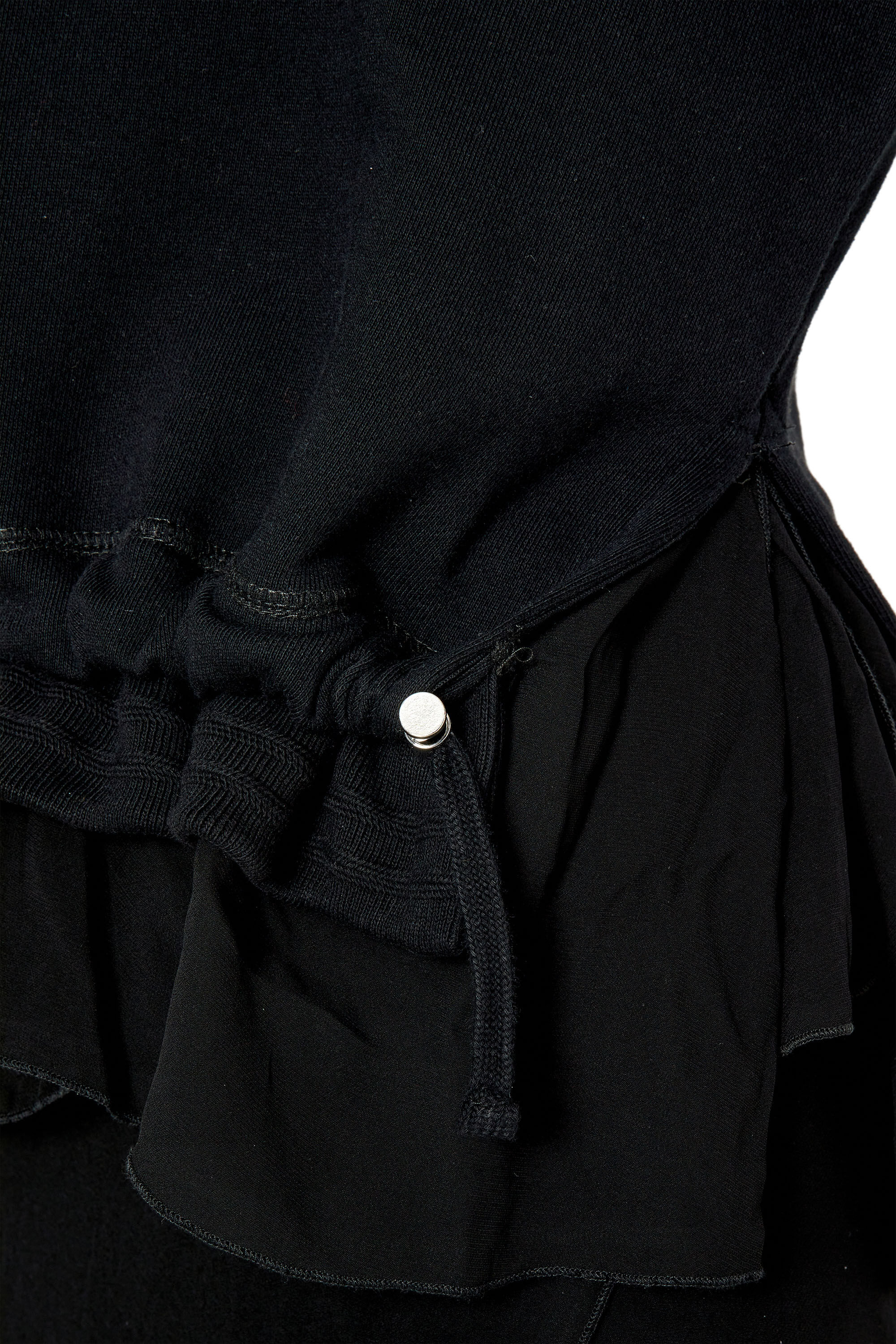 Diesel - F-ROLLIES, Sweat-shirt avec ourlet superposé à cordon de serrage Femme in Noir - 5
