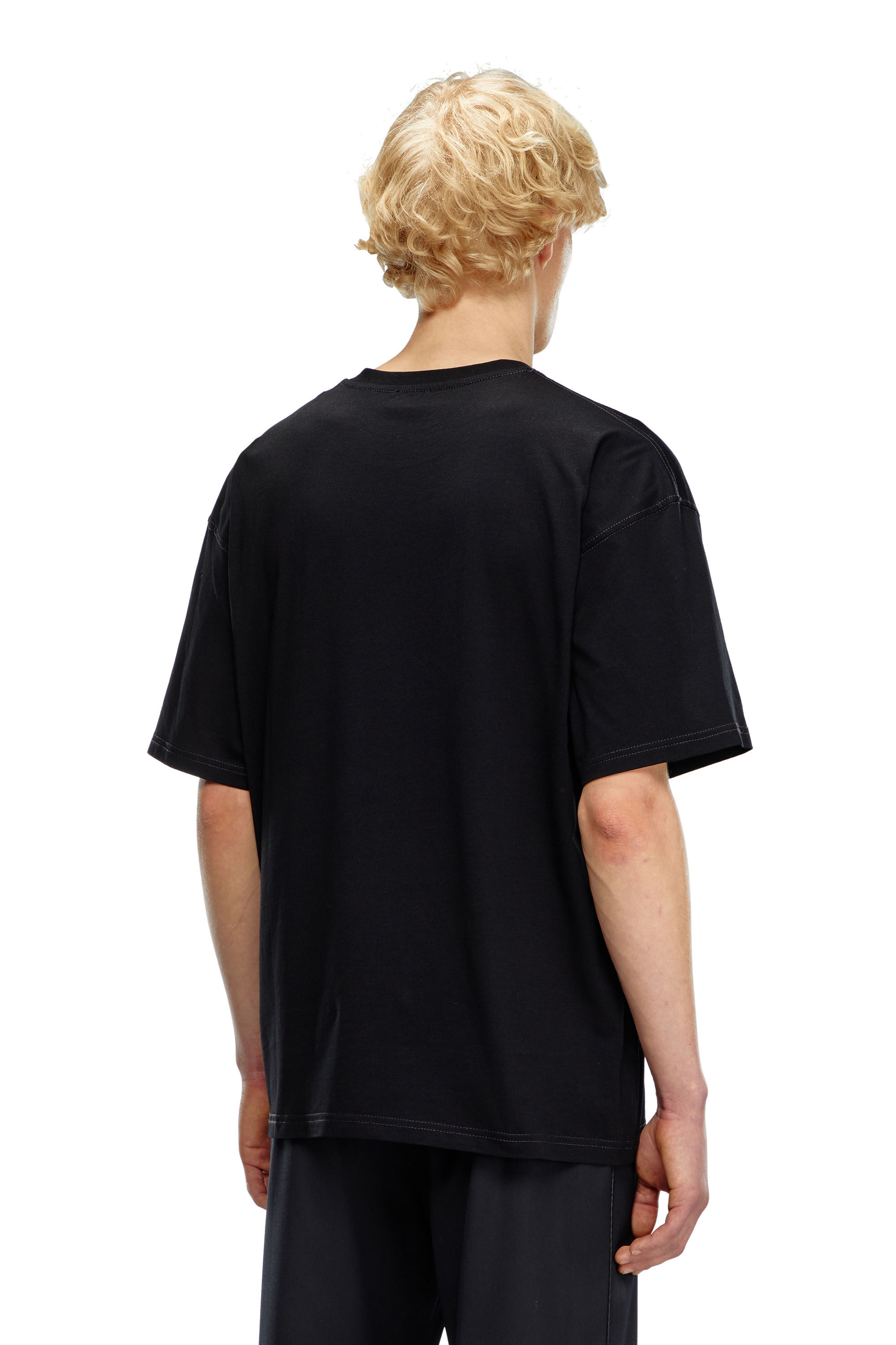 Diesel - T-BOXT-K4, Male's T-shirt with tattoo glove print in Black - 4