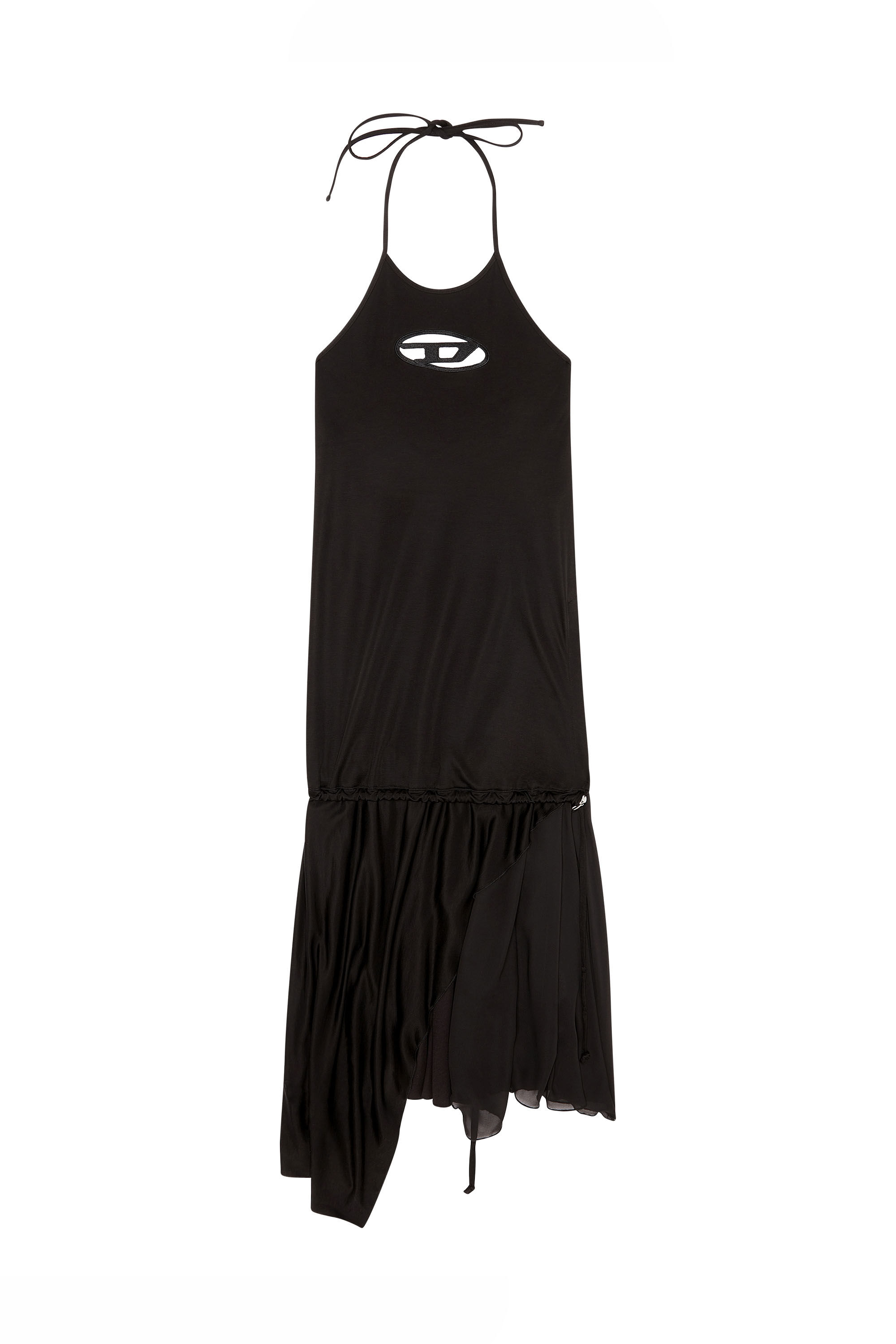 Diesel - D-SALILAR-OD, Robe à dos nu avec ourlet en mousseline Femme in Noir - 2