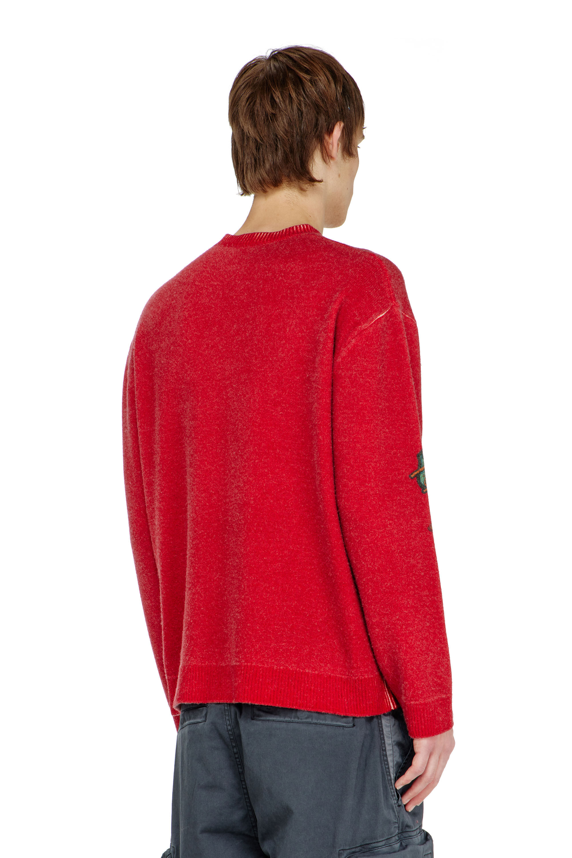 Diesel - K-PATCY, Jersey de lana con parches impresos Hombre in Rojo - 3