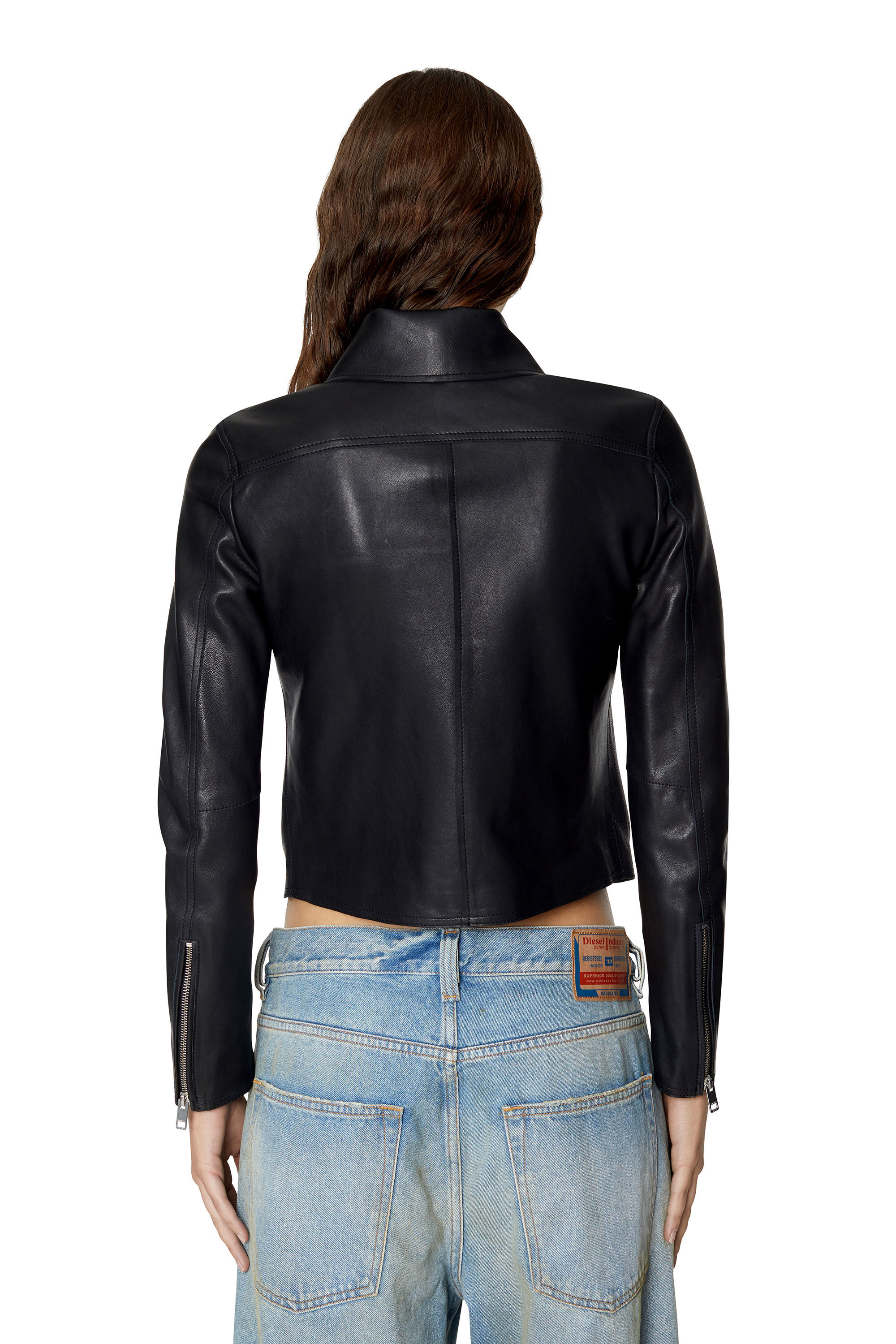 Diesel - L-MELIA-NW, Female's Light leather biker jacket in Black - 5