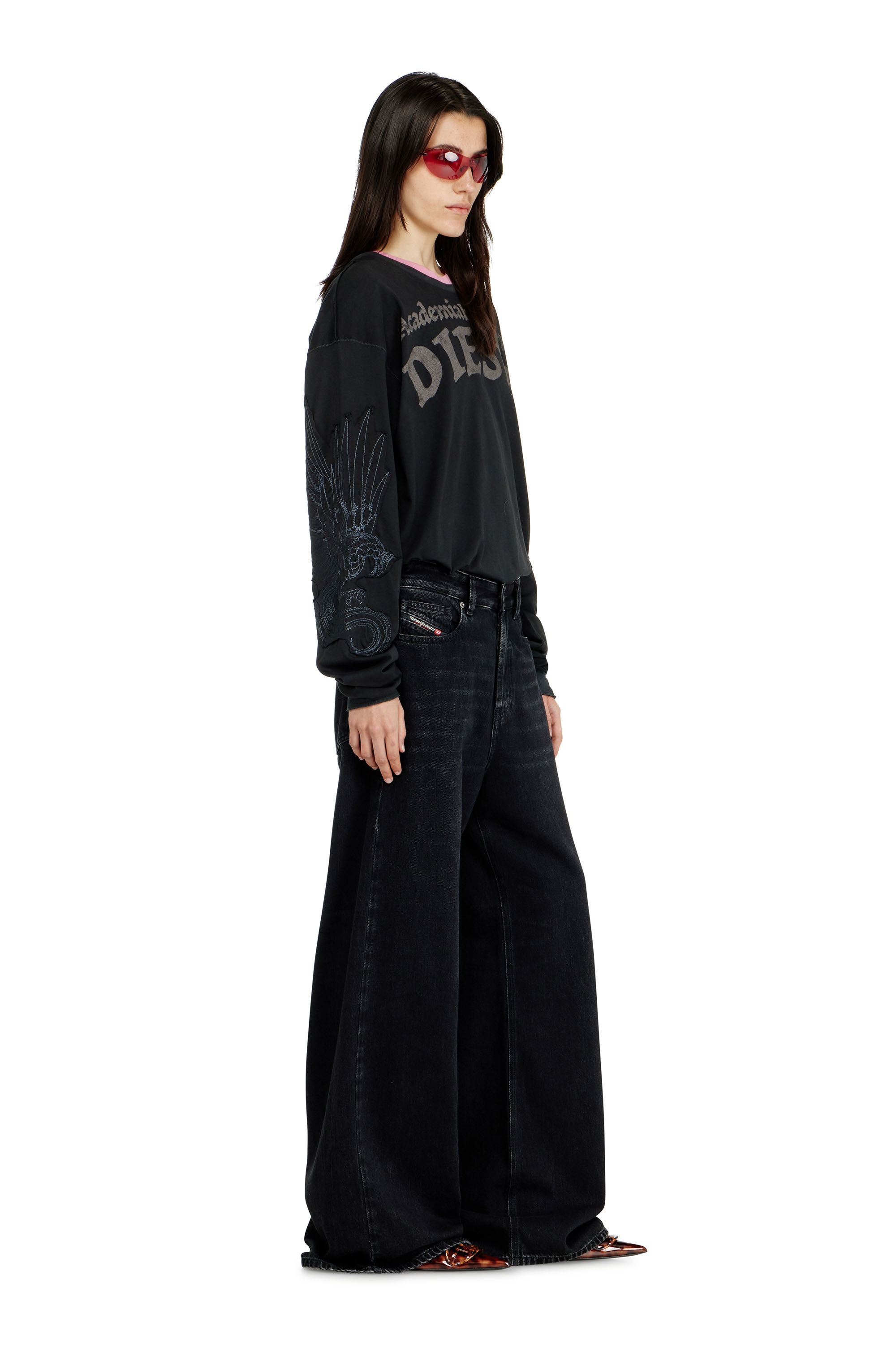 Women's Relaxed Jeans | Black/Dark grey | Diesel 1996 D-Sire Women's Relaxed Jeans | Black/Dark grey | Diesel 1996 D-Sire