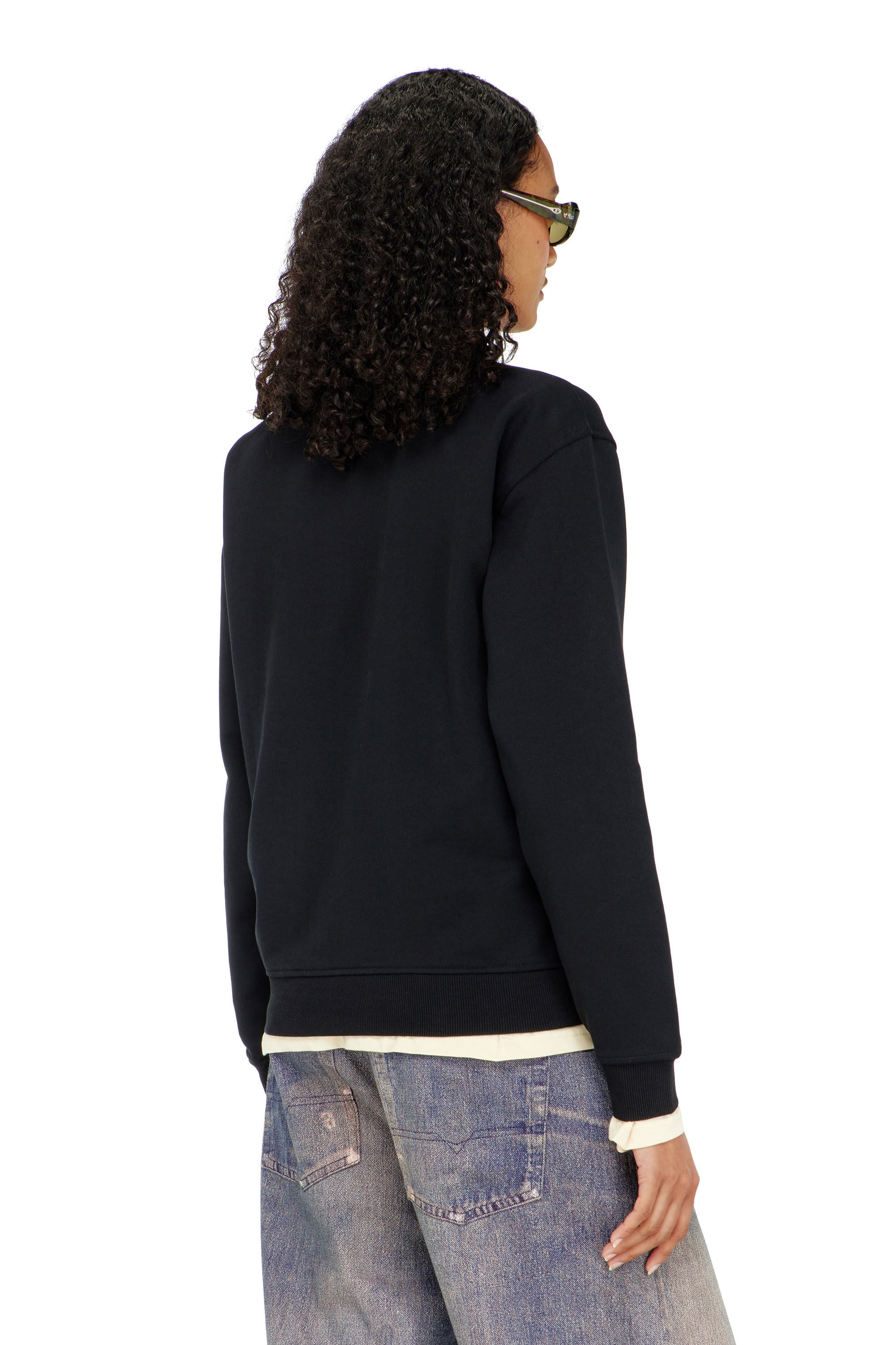 Diesel - F-NORMY-OD, Sudadera de algod&oacute;n con bordado Oval D Mujer in Negro - 4