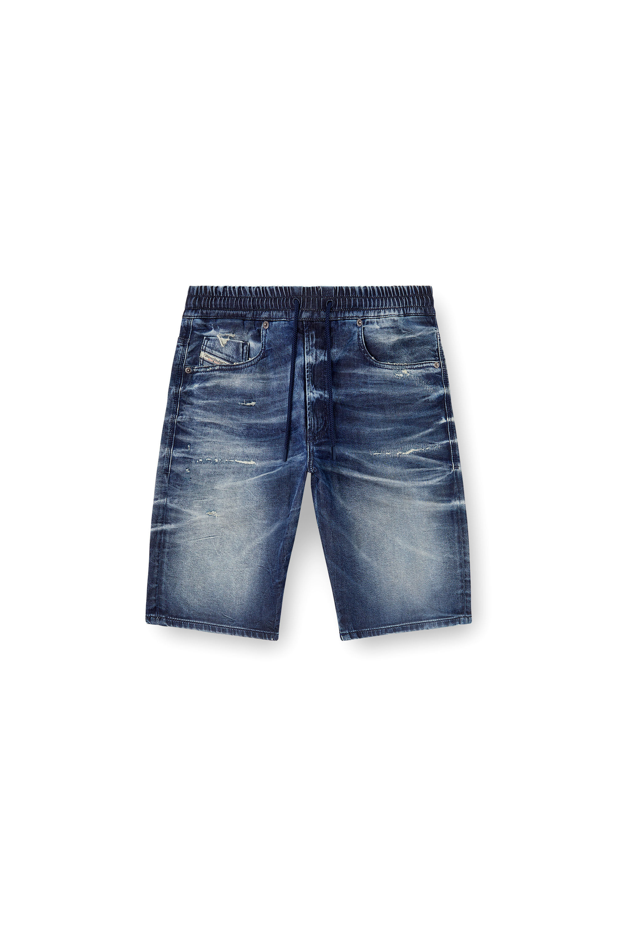 Diesel - 2033 D-KROOLEY-SHORT JOGG, Short slim fit en JoggJeans trait&eacute; Homme in Bleu - 2