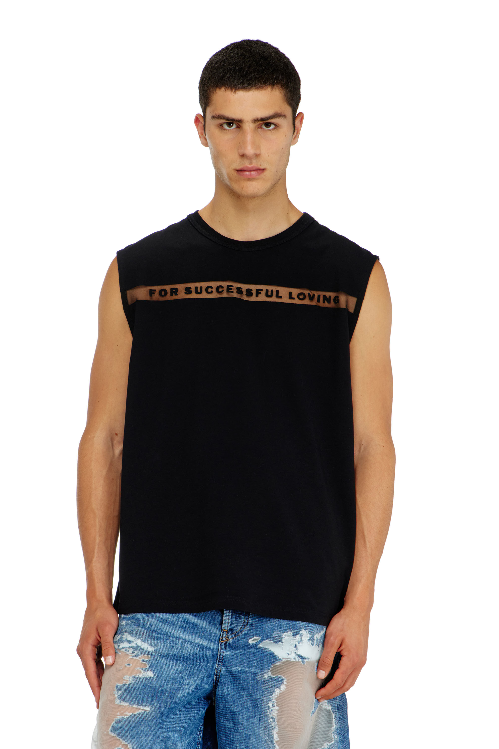 Women's Tank top with For Successful Loving logo | Black | Diesel