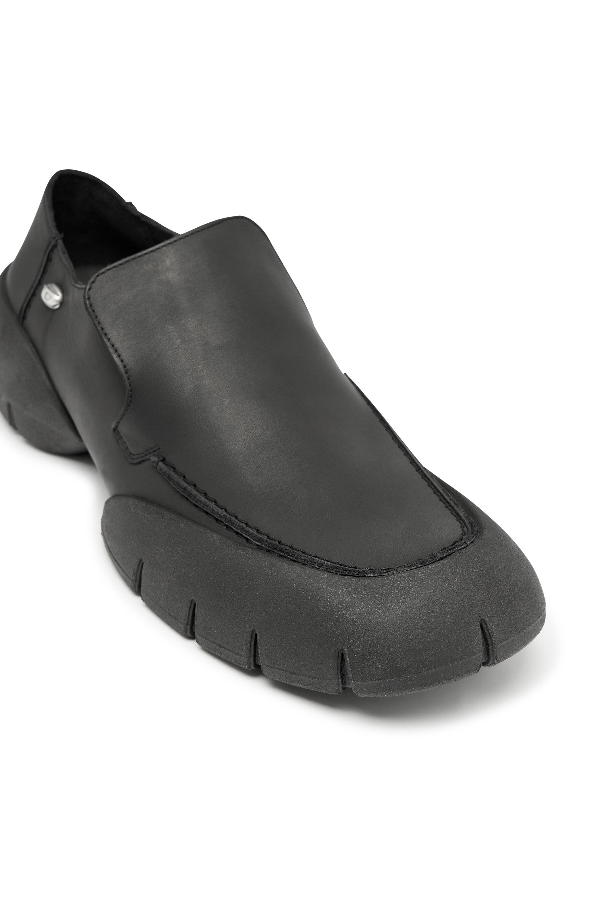 Men's D-Mathieu-Brushed leather loafer with rubber sole | Black