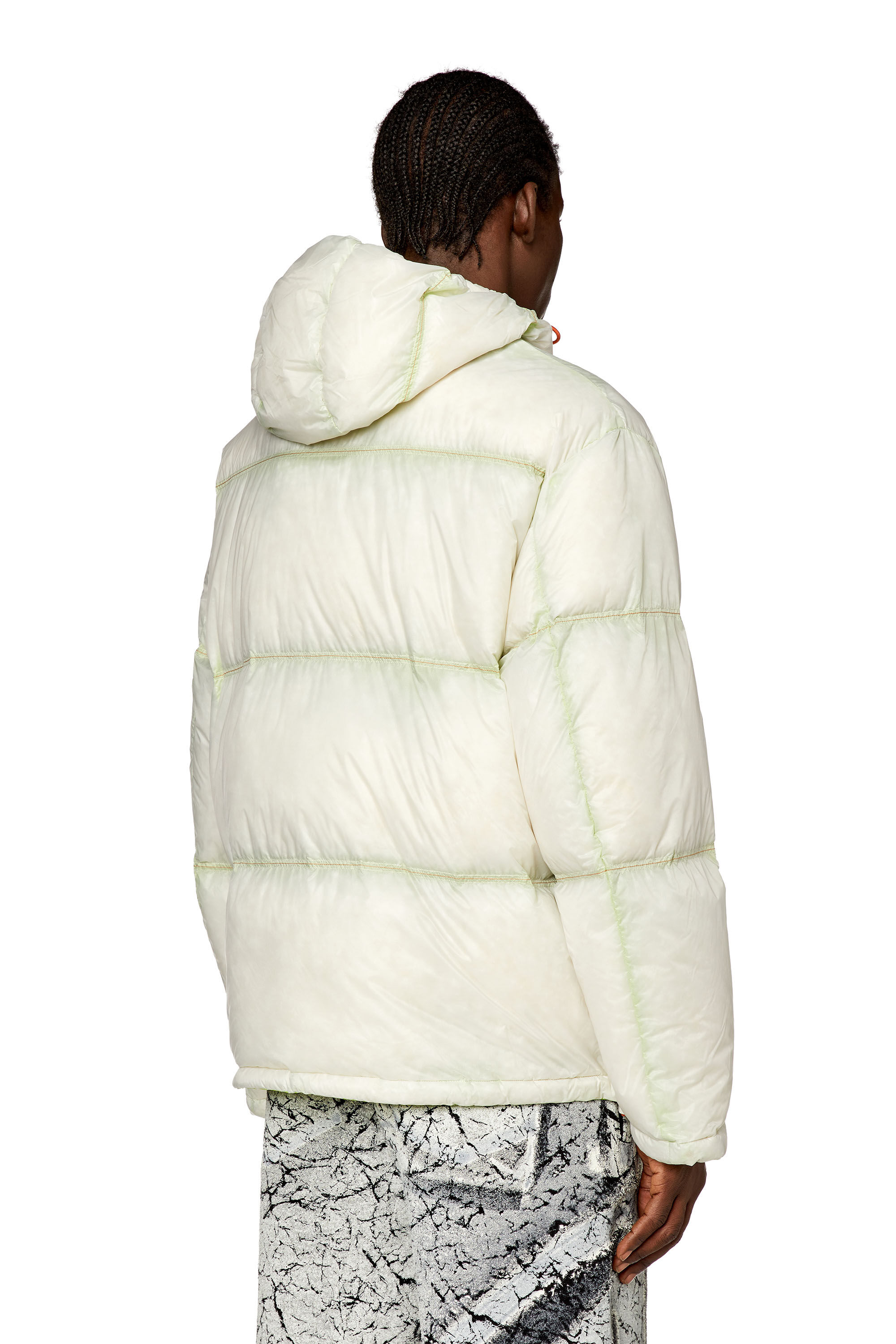Diesel - W-BASKIN, Doudoune à capuche en tissu ripstop transparent Homme in Polychrome - 5