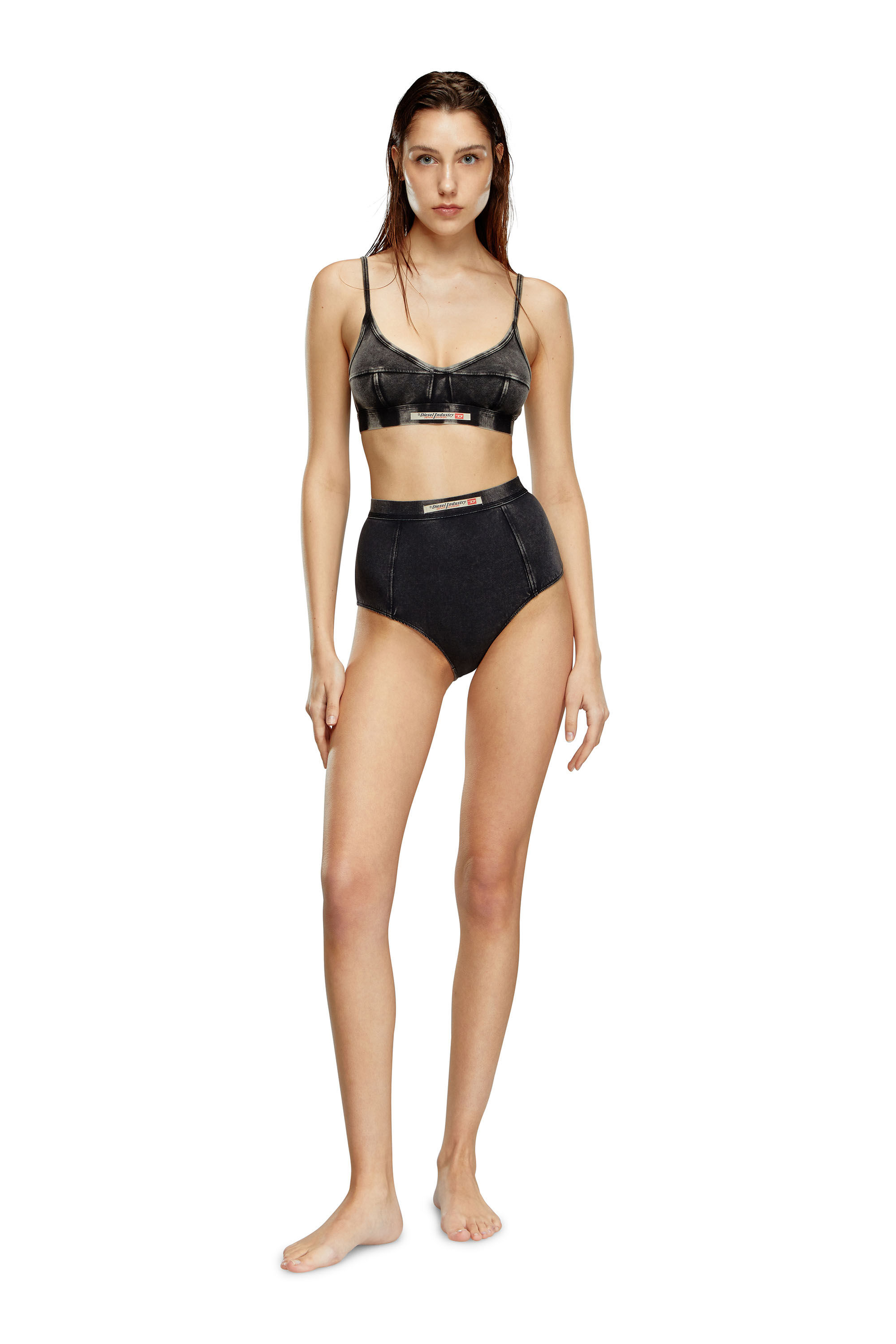 Diesel - UFPN-DRONA, Female's Hipster briefs in stretch denim in Black - 2