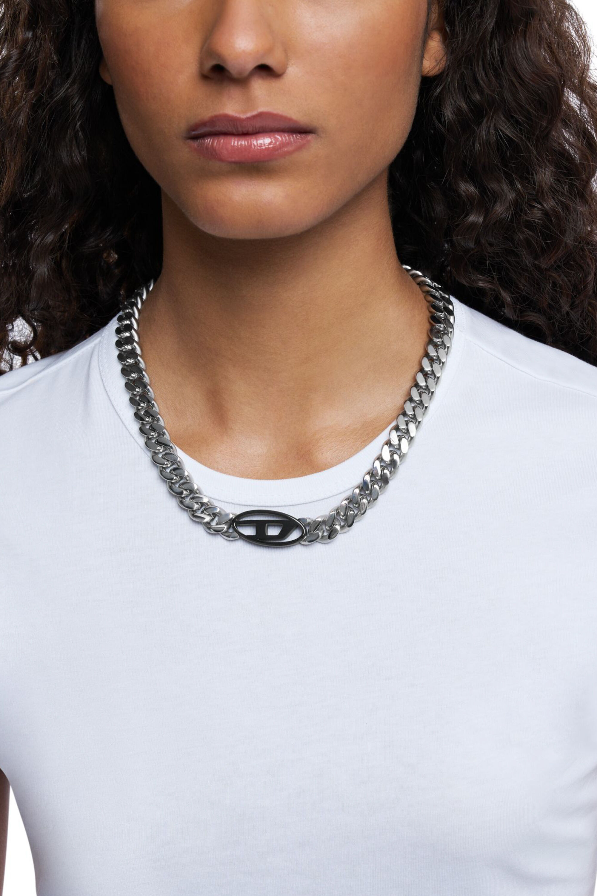 Women's Two-tone stainless steel chain necklace | Silver | Diesel
