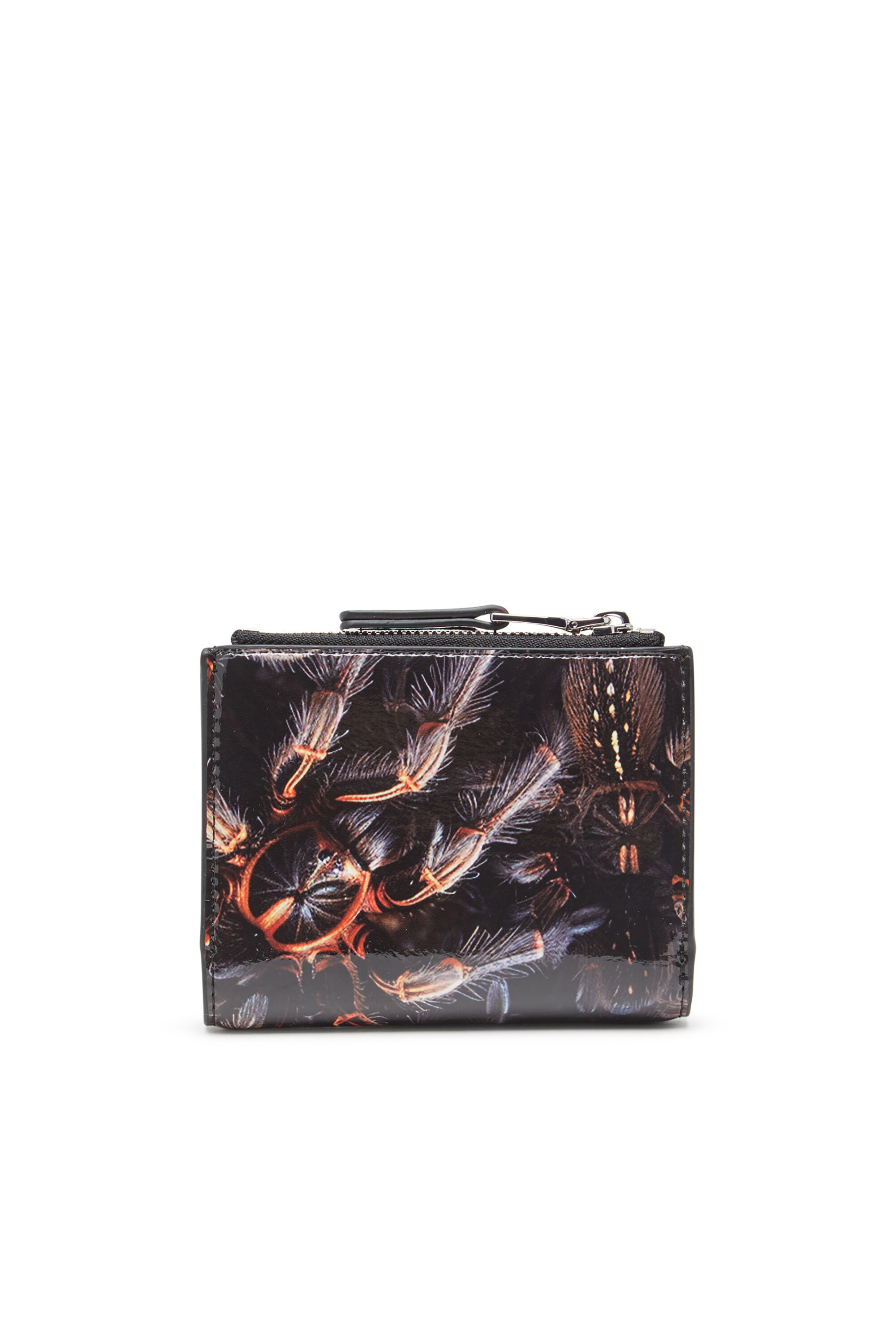 Diesel - PLAY BI-FOLD ZIP II, Female's Small wallet in printed glossy PU in Black/Brown - 2