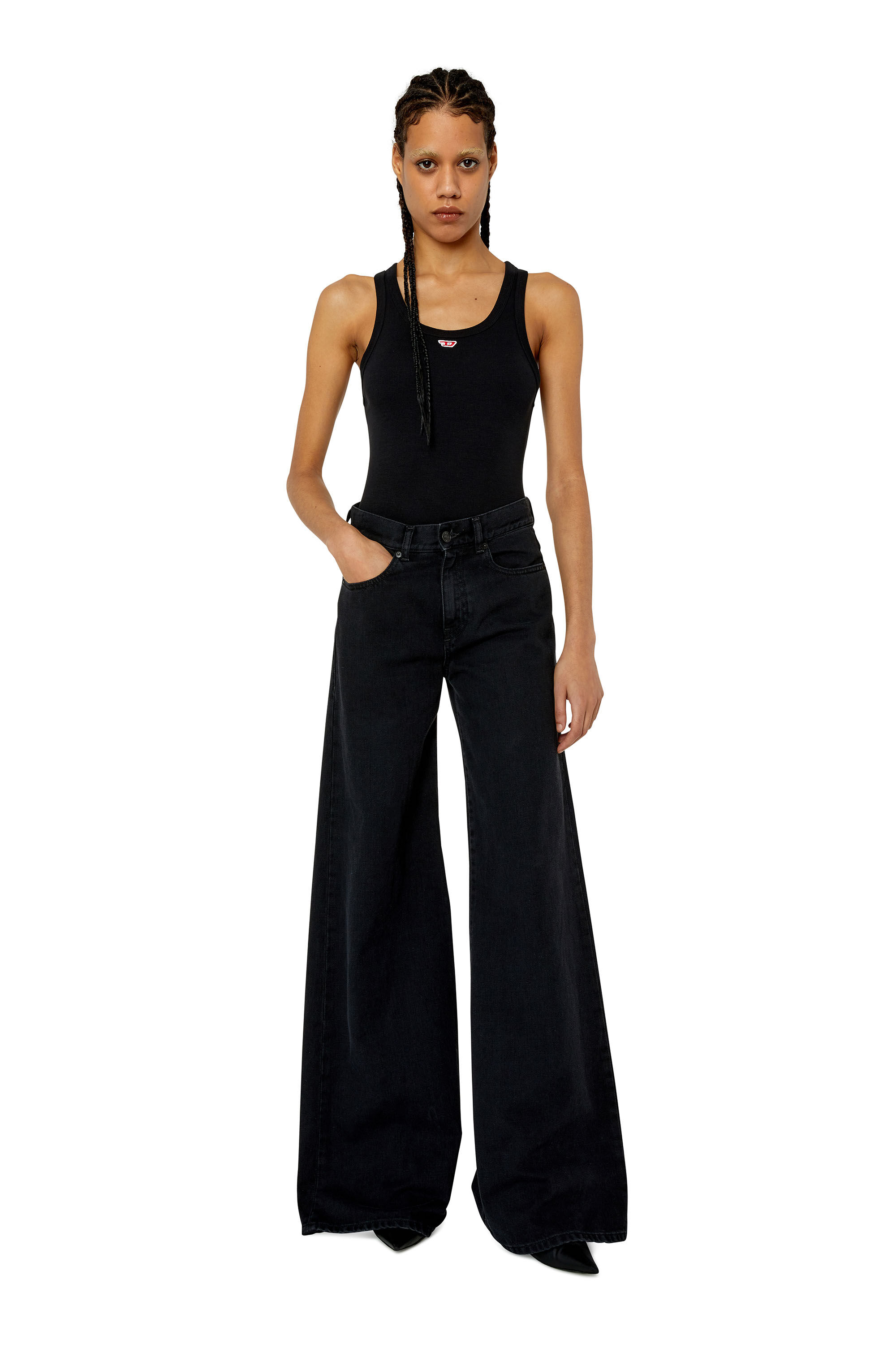 Diesel - Bootcut and Flare Jeans 1978 D-Akemi Z09RL, Woman's Bootcut Jeans - 1978 in Black/Dark grey - 5