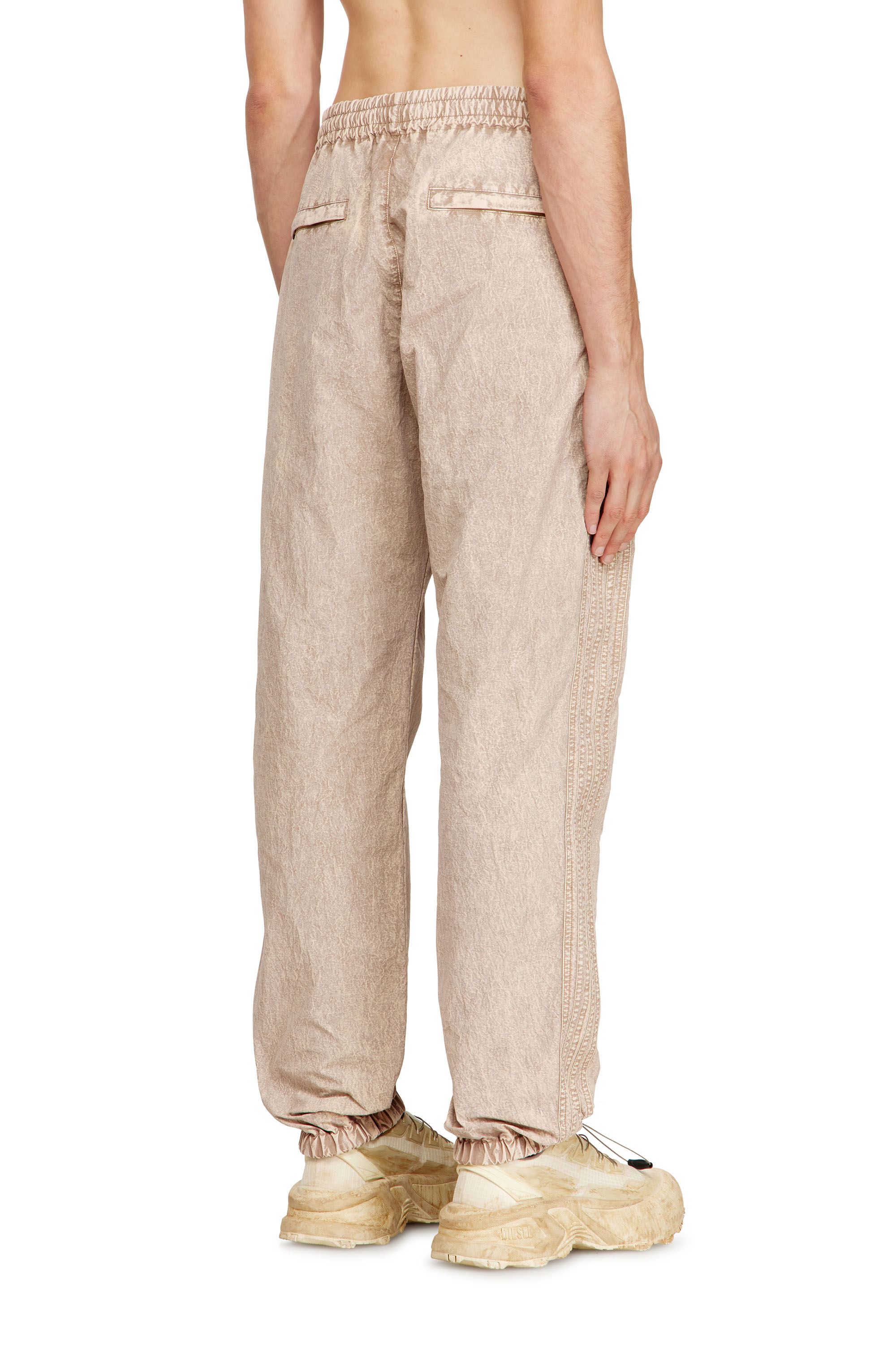 d*3様 dezert 90's 00's beige twill pants Men's Washed nylon pants with side bands | Beige | Diesel