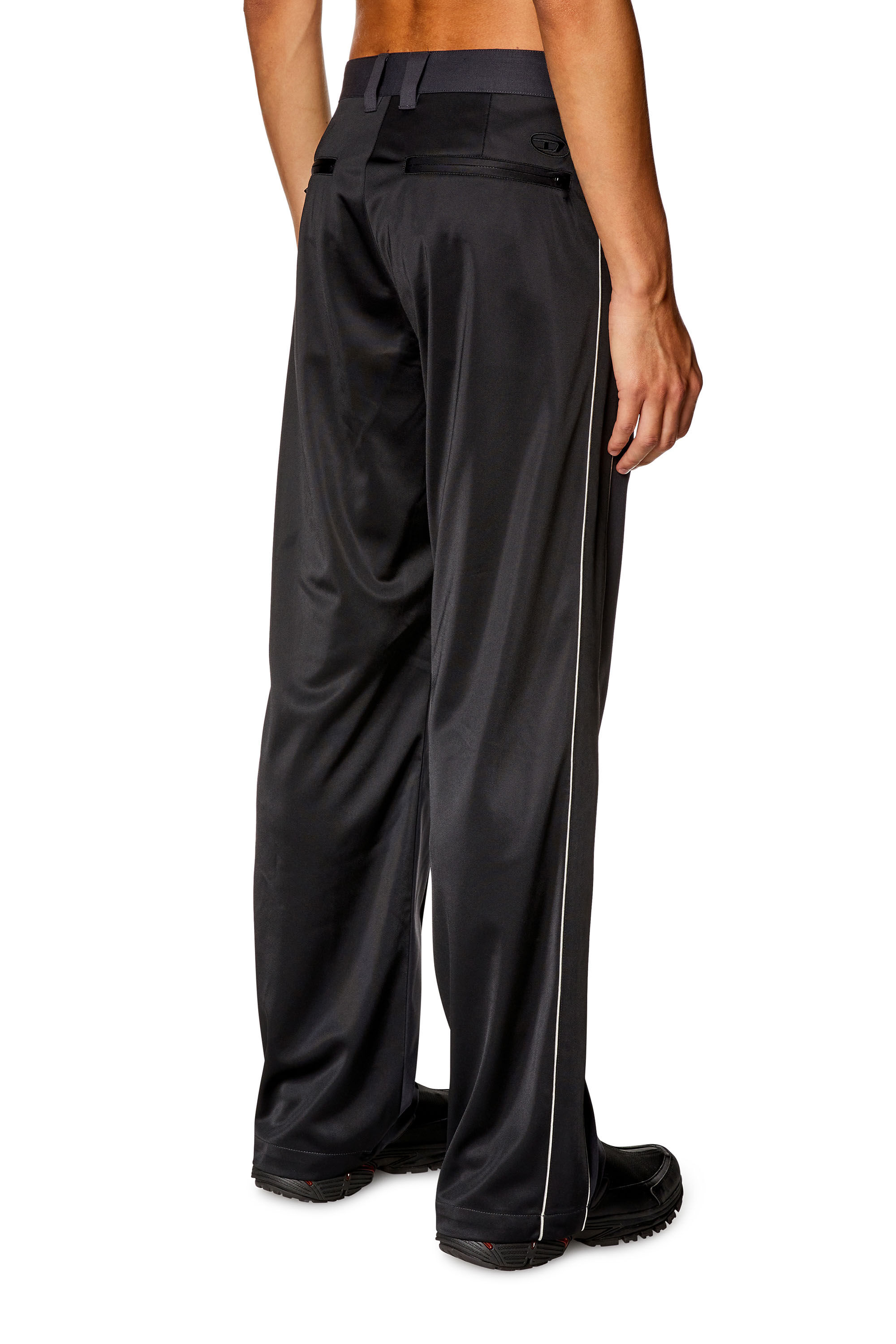 Diesel - P-DEVLIN, Male's Hybrid pants in cool wool and tech jersey in Black/Grey - 5