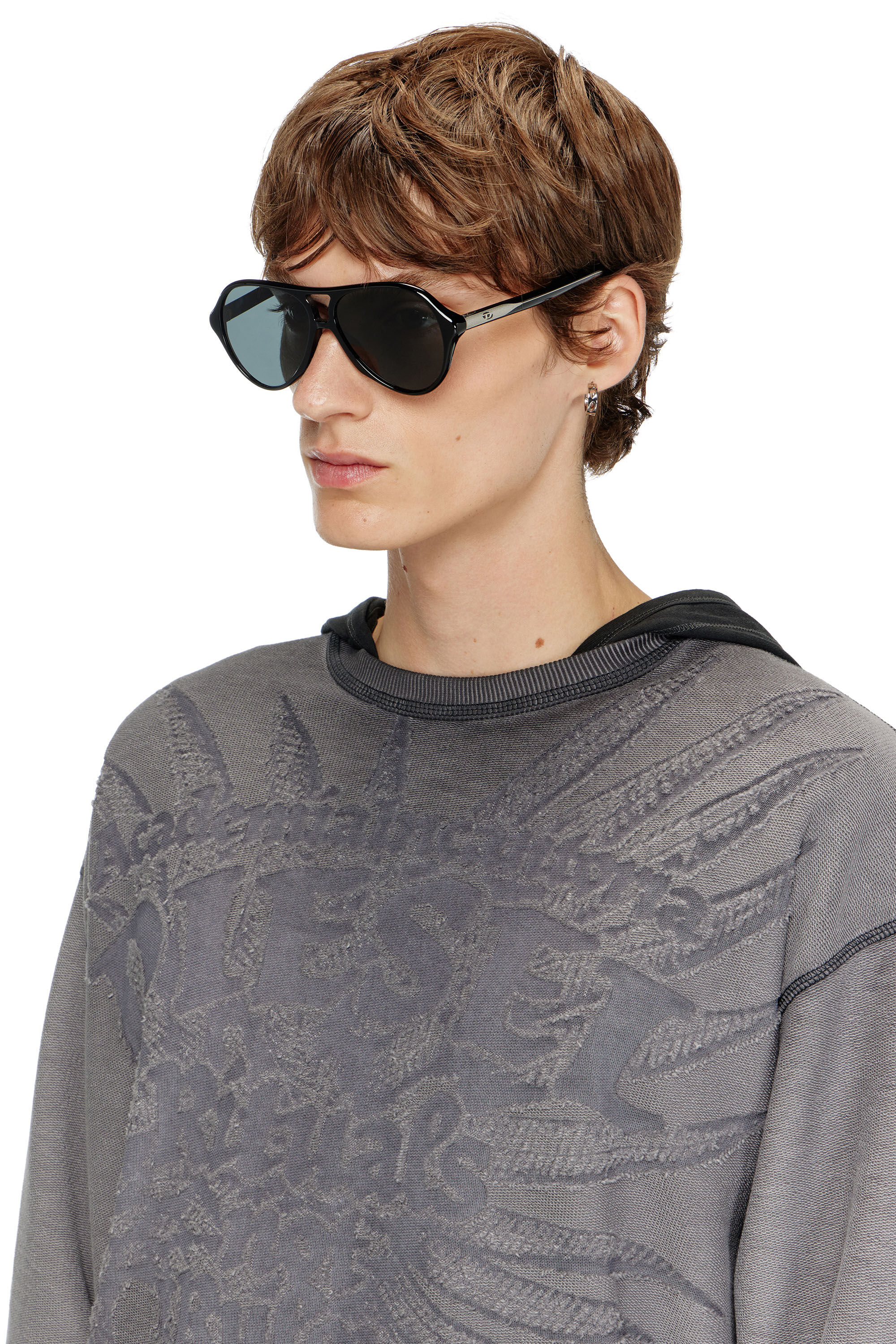 Diesel - 0DL2013U, Gafass modelo piloto Unisex in Negro - 4