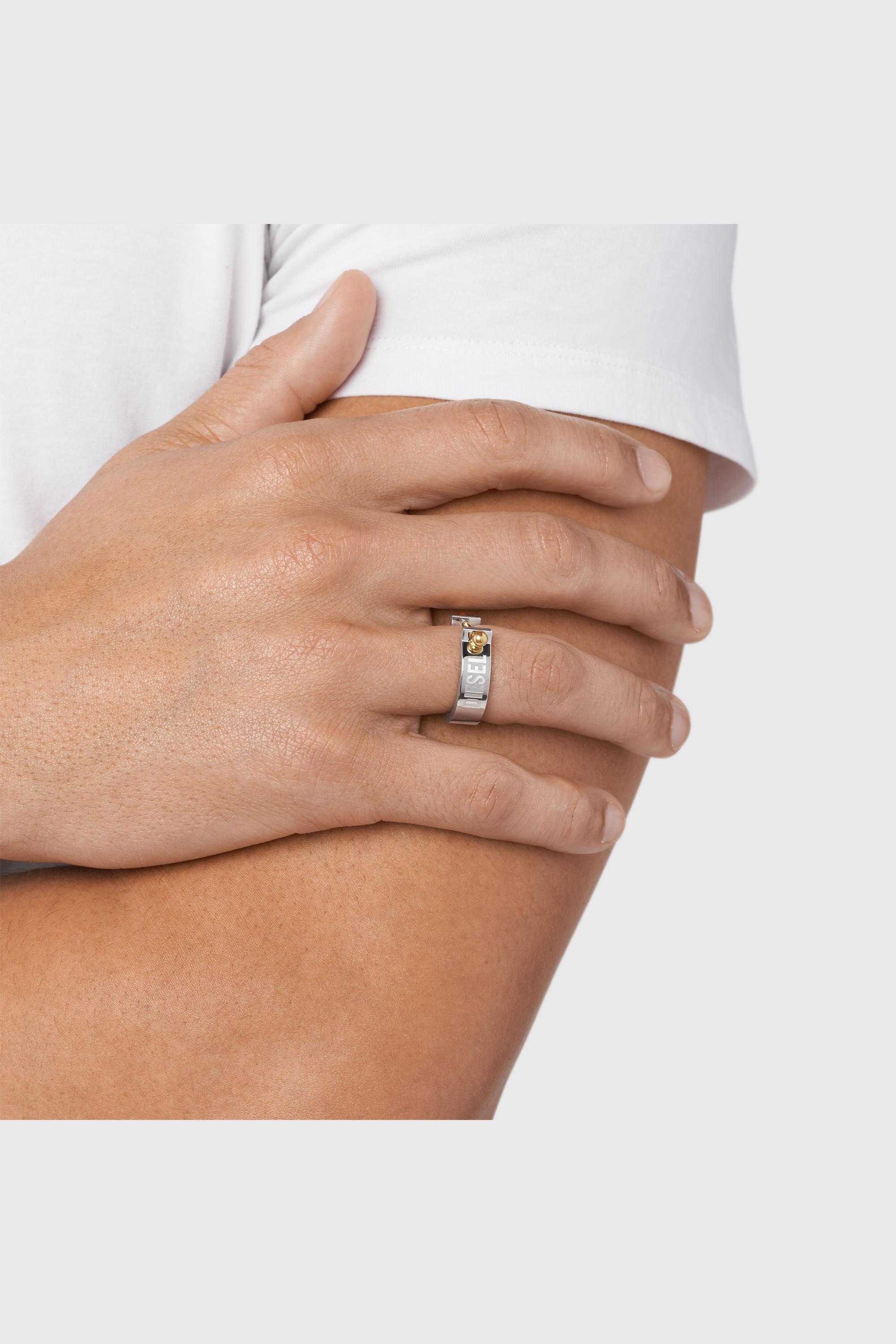 Diesel - DX1407, Anillo de banda de acero inoxidable en dos tonos Hombre in Plateado - 3