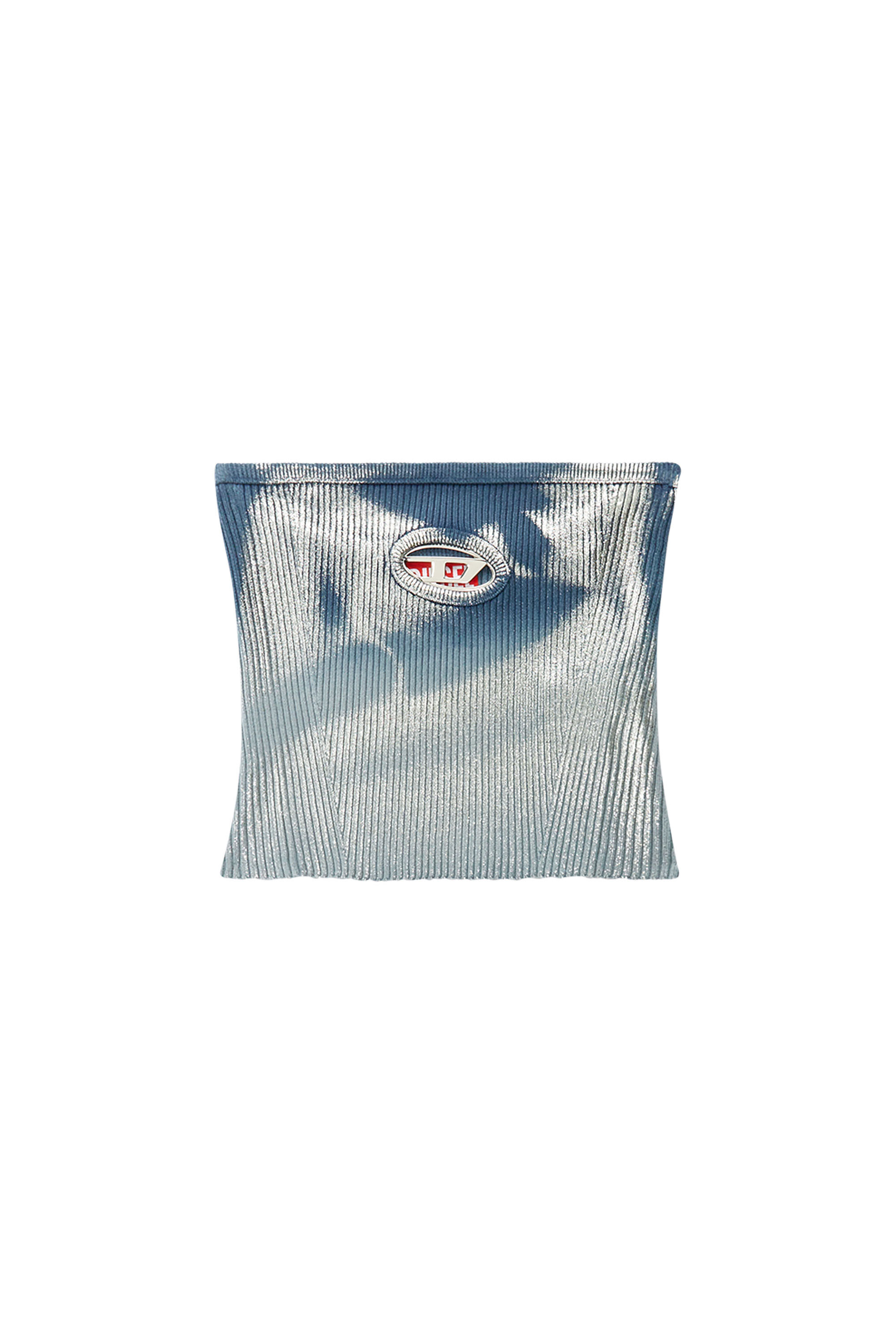 Diesel - M-CLARKSVILLEX-B, Female's Knit tube top with metallic effects in Blue - 2
