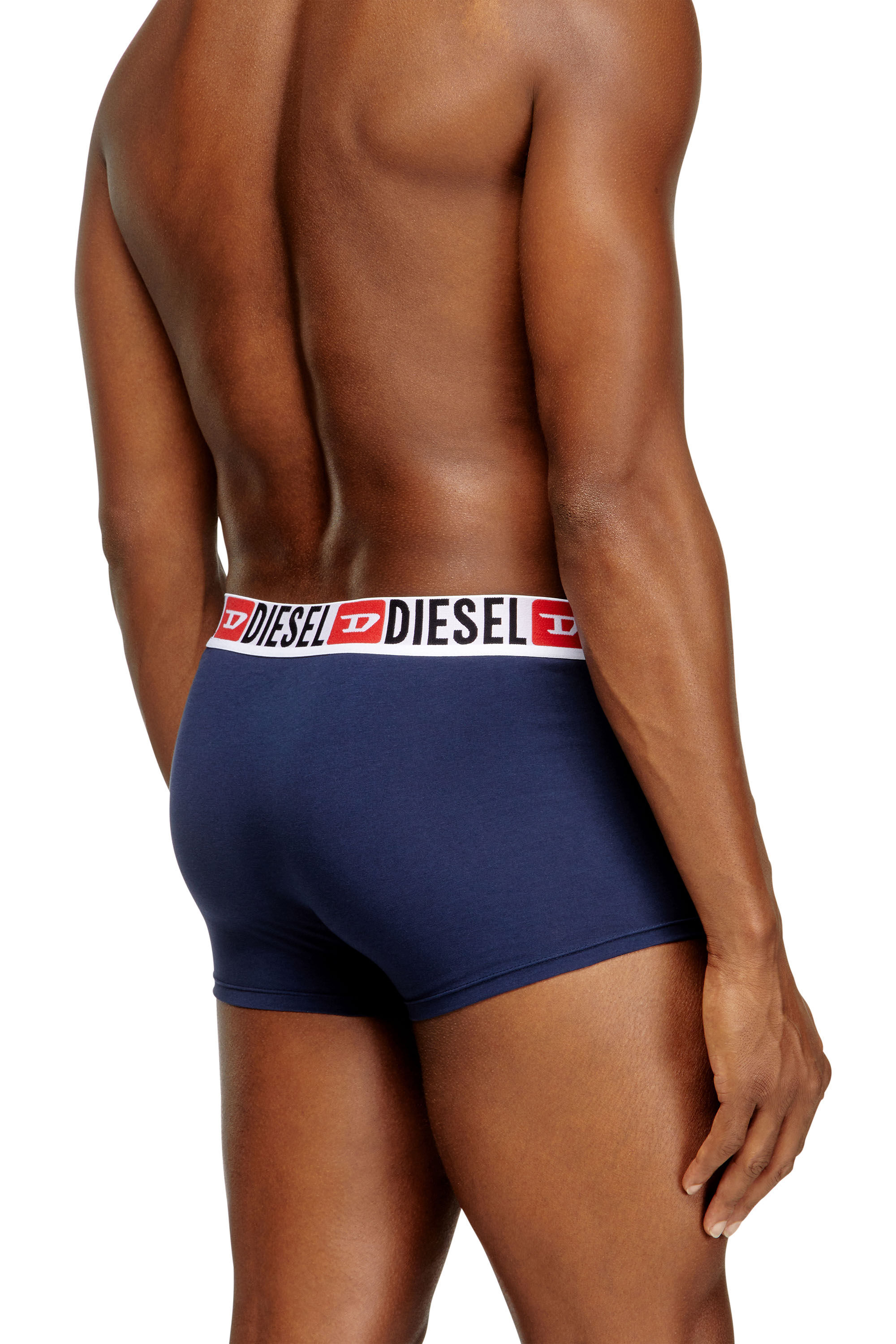 Diesel - UMBX-DAMIENTHREEPACK, Male's Three-pack of all-over logo waist boxers in Blue - 3