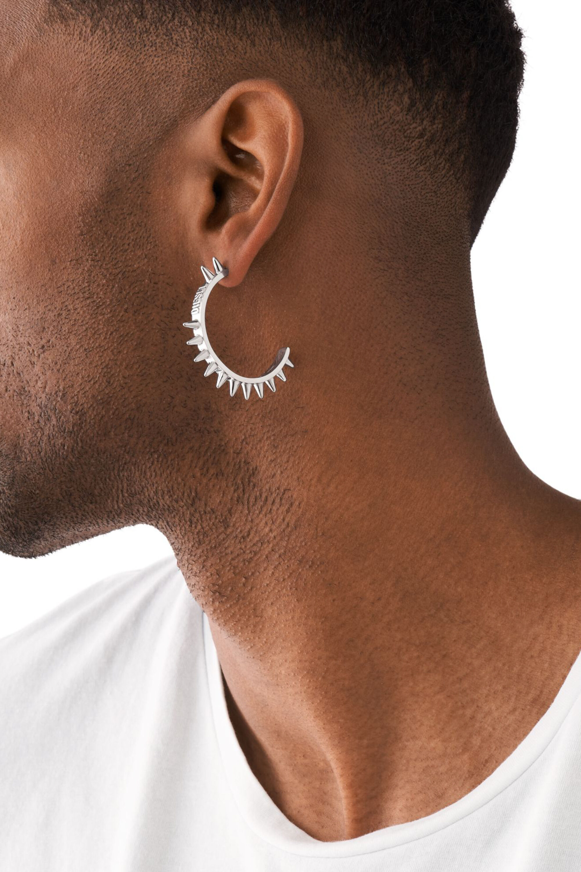 Diesel - DX1451, Boucles d'oreilles créoles en acier inoxydable Mixte in Gris argenté - 4