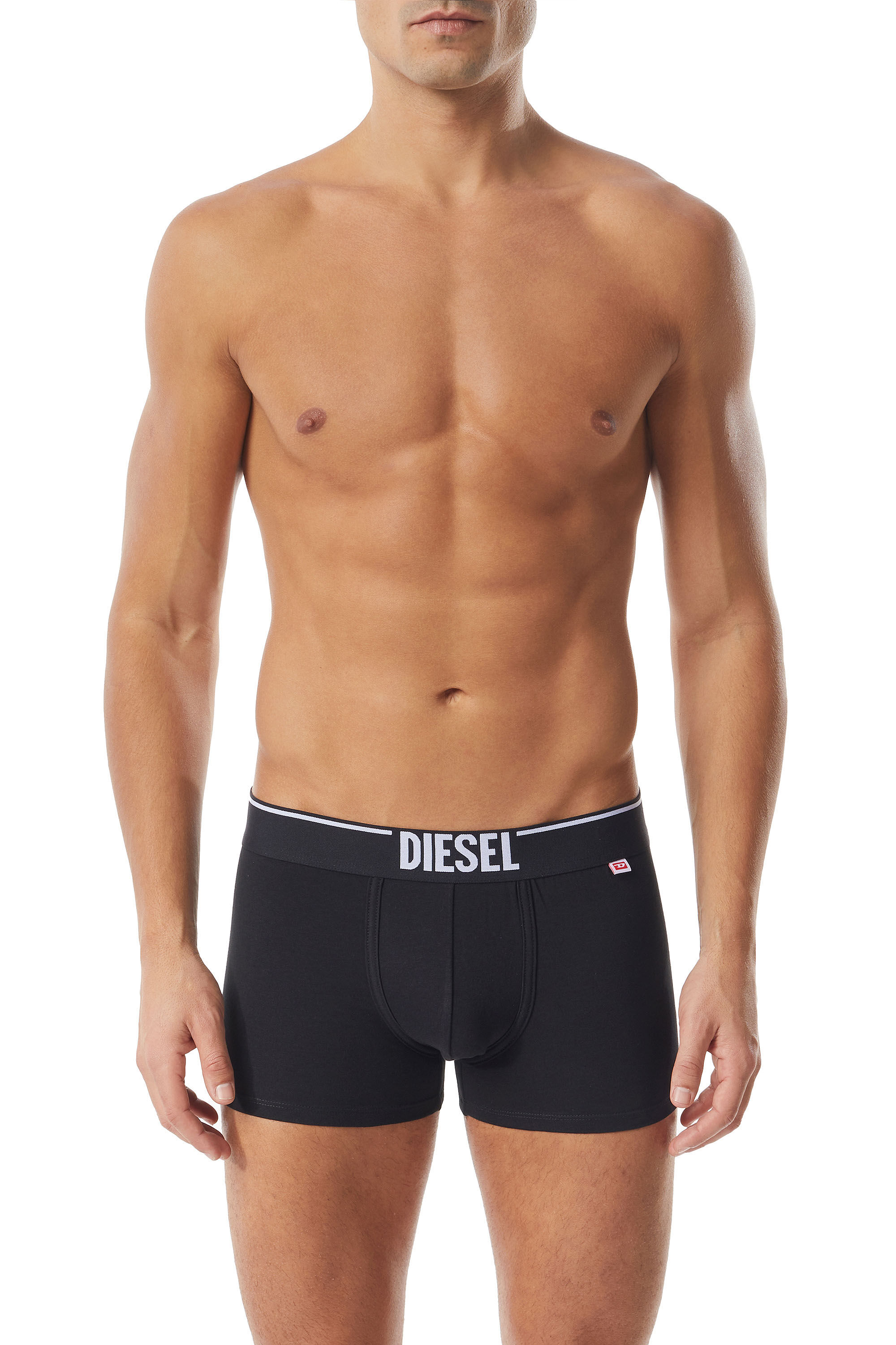 Diesel - UMBX-DAMIENTWOPACK, Male's Two-pack of boxer briefs with D tag in Black - 1