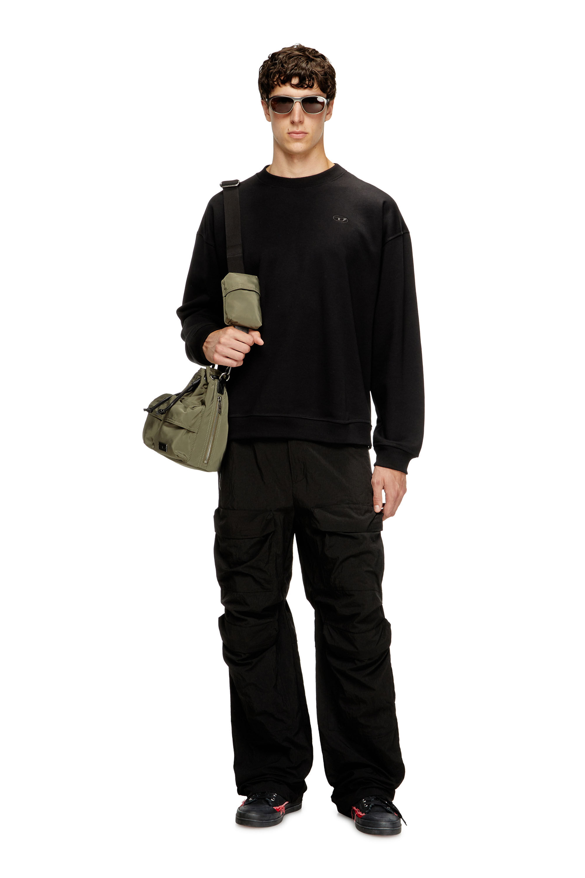 DIESEL Dロゴ スウェット　ブラック ディーゼル DIESEL ロゴプリントスウェット （BLACK） - ファッション